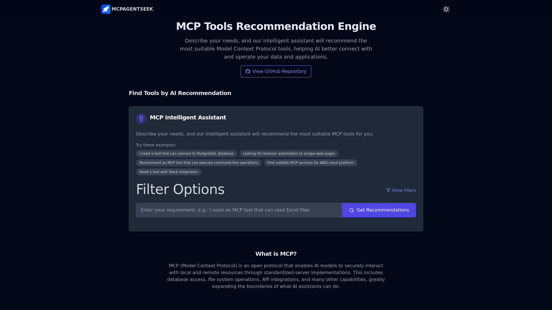 MCPAGENTSEEK startup – AI Search Engine