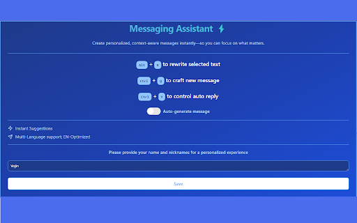 Messaging Assistant 🚀 startup – AI Writing Assistants