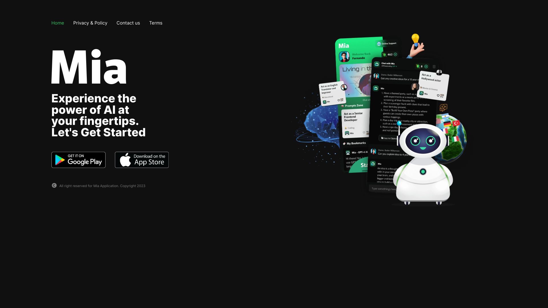 Mia startup – AI Chatbot