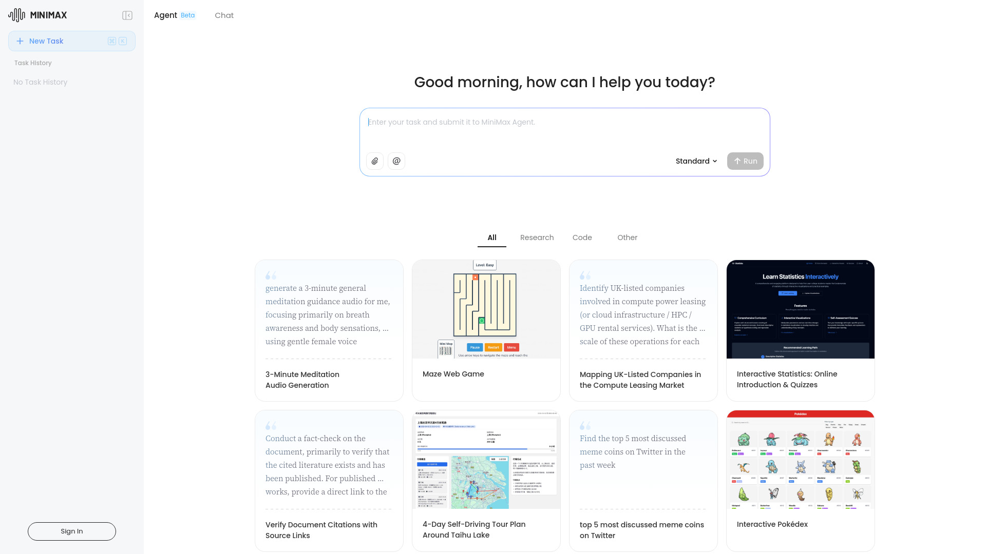 MiniMax Agent startup – AI Agent