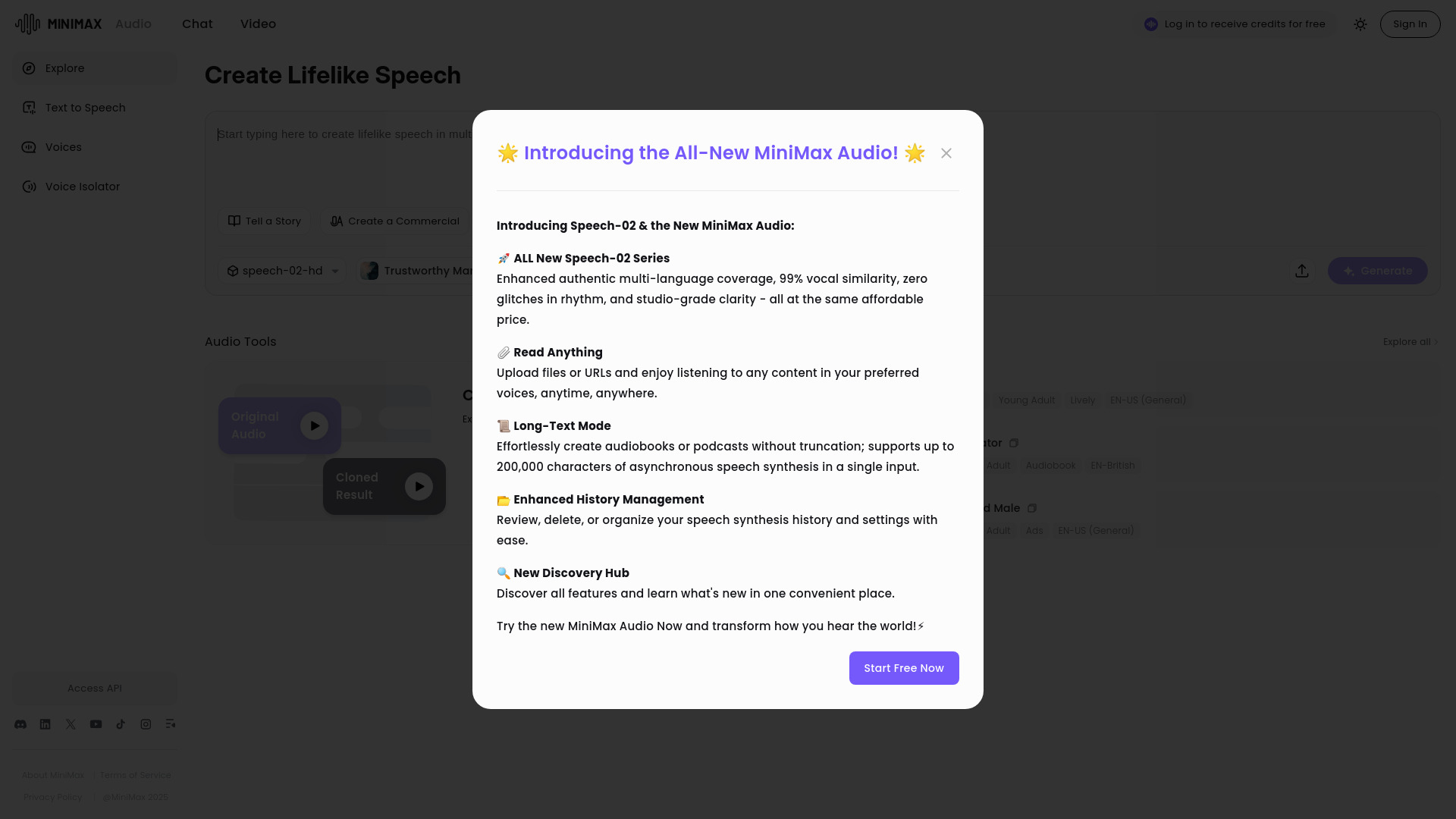 MiniMax Audio startup – AI Text-to-Speech