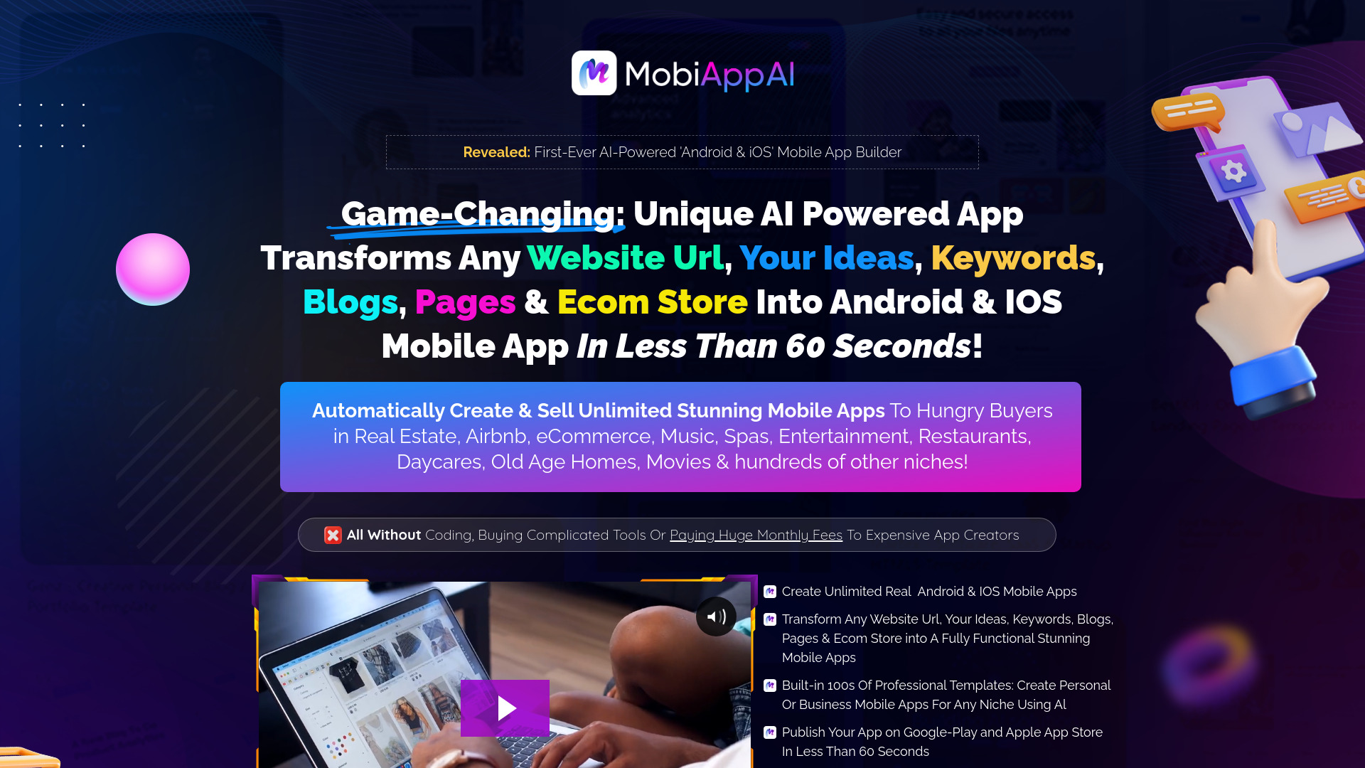 MobiApp AI startup – AI App Builder