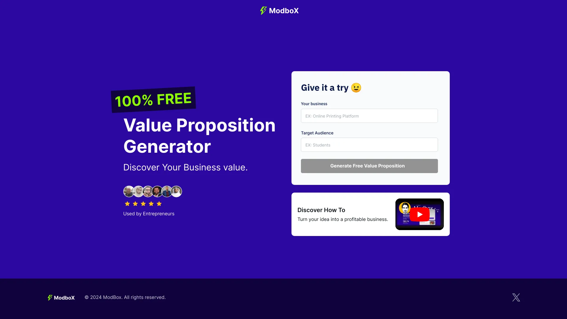Modbox - Value Proposition Generator startup – AI Analytics Assistant