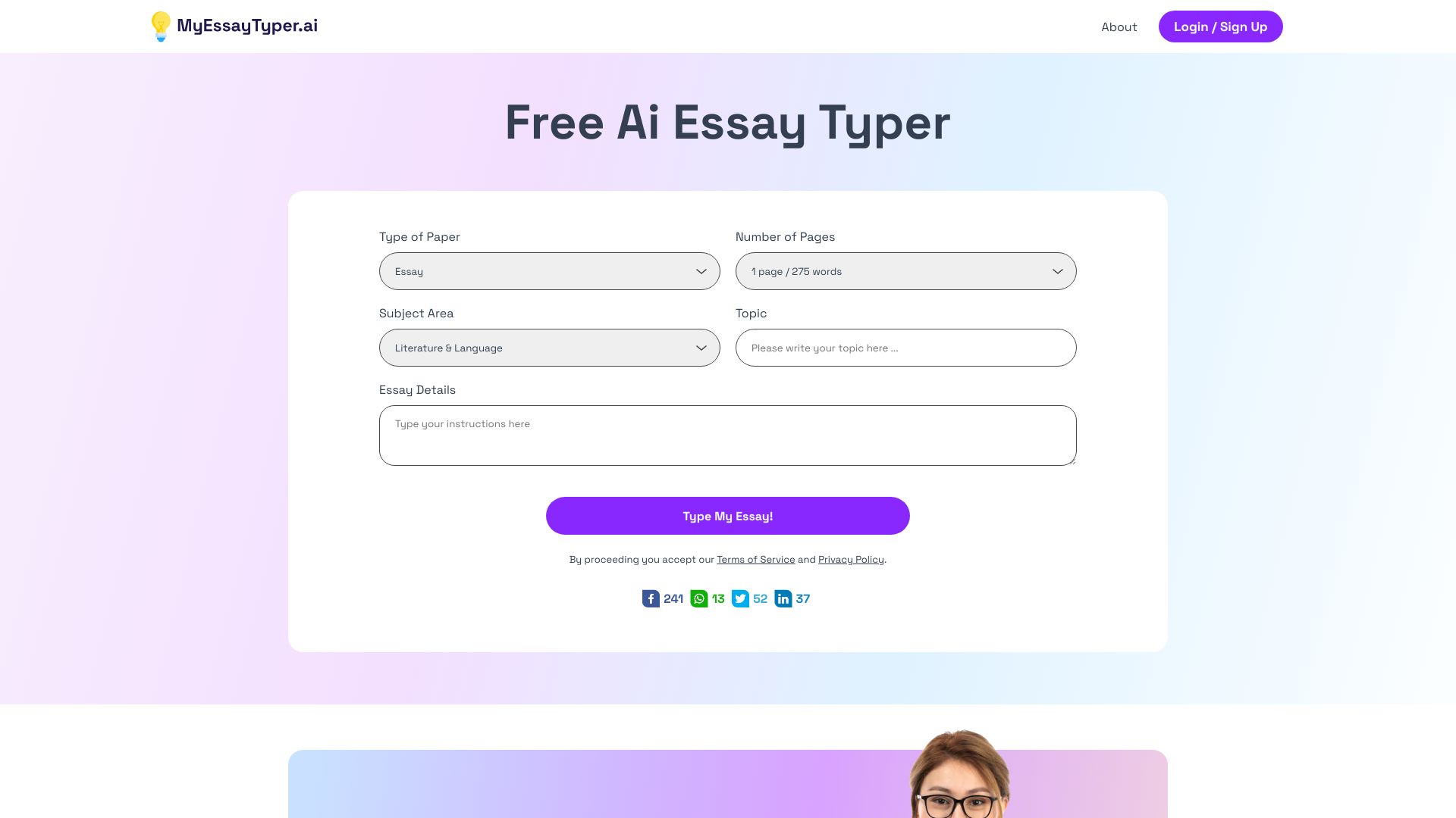 Myessaytyper.ai startup – AI Content Generator