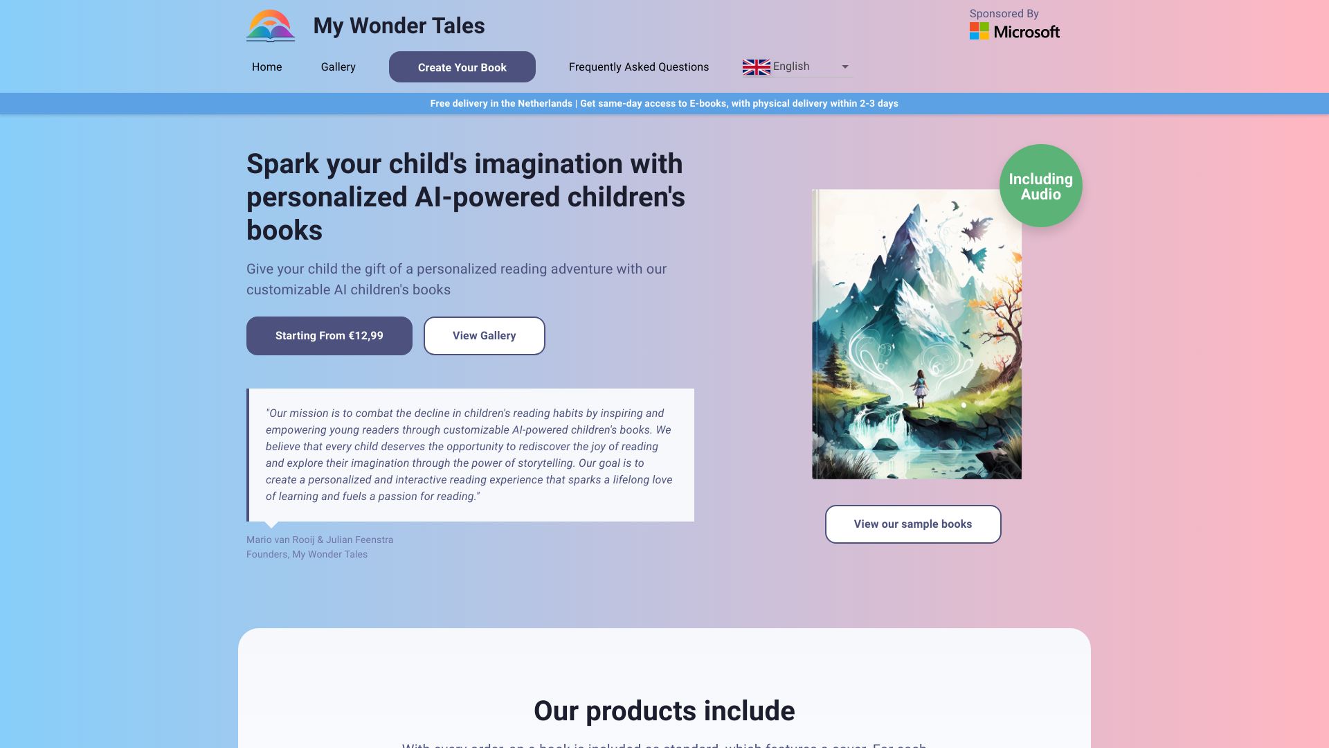 MyWonderTales startup – AI Book Writing