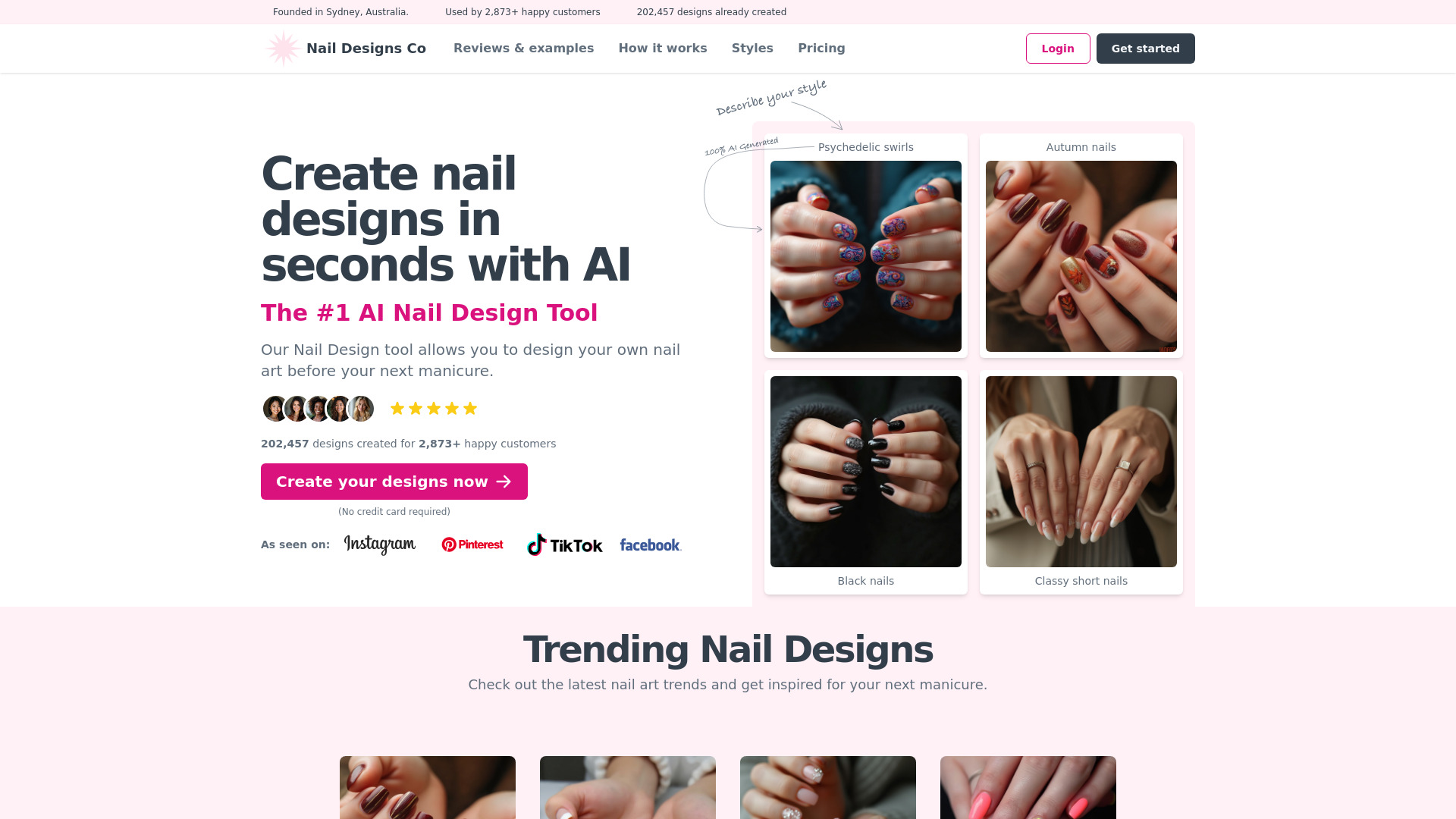 Nail Designs Co startup – AI Design Generator