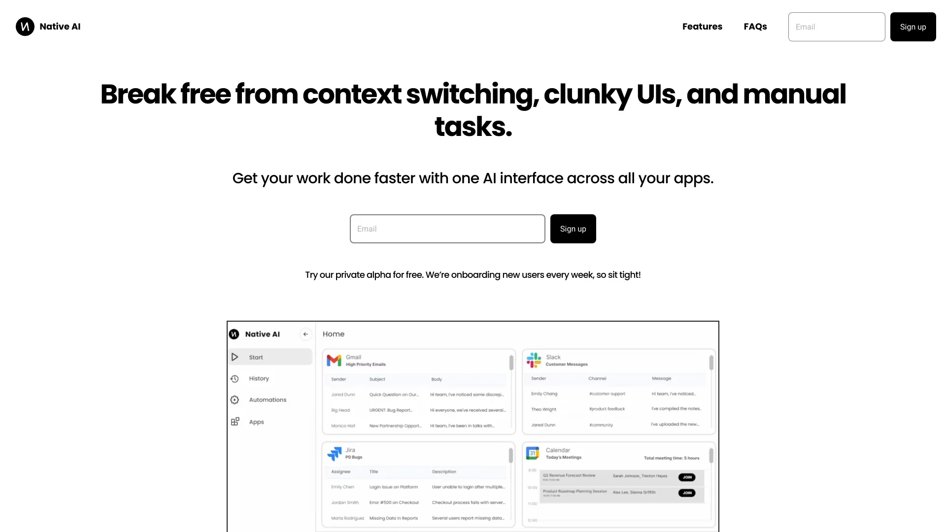 Native AI startup – AI Assistant