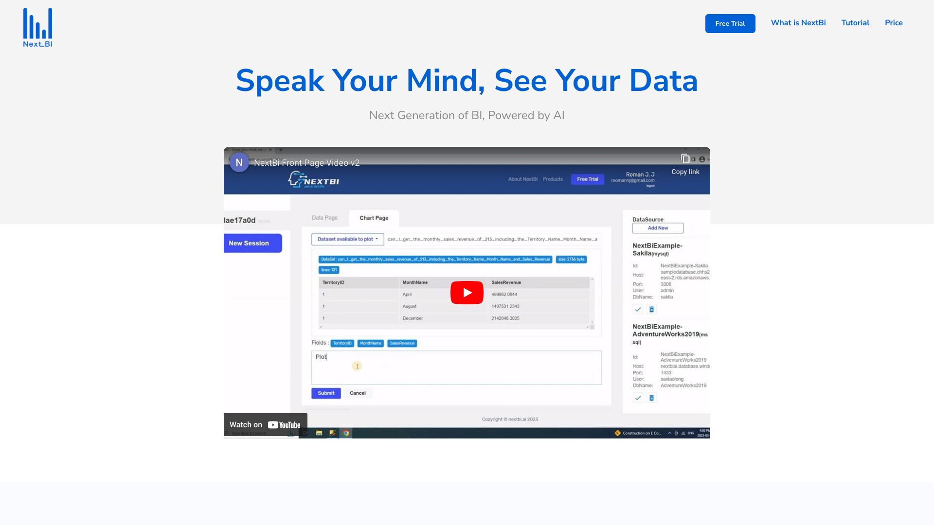 nextbi.ai startup – AI For Data Analytics