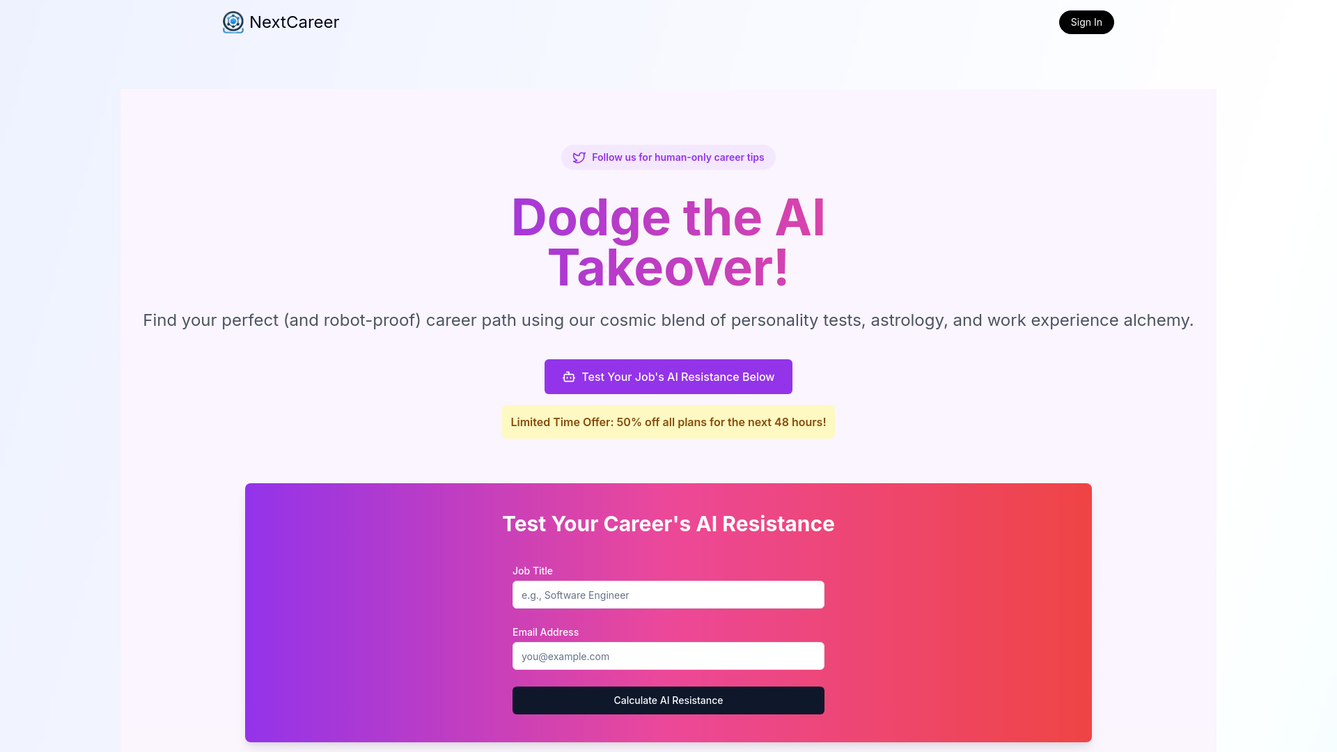 NextCareer.app startup – AI Jobs
