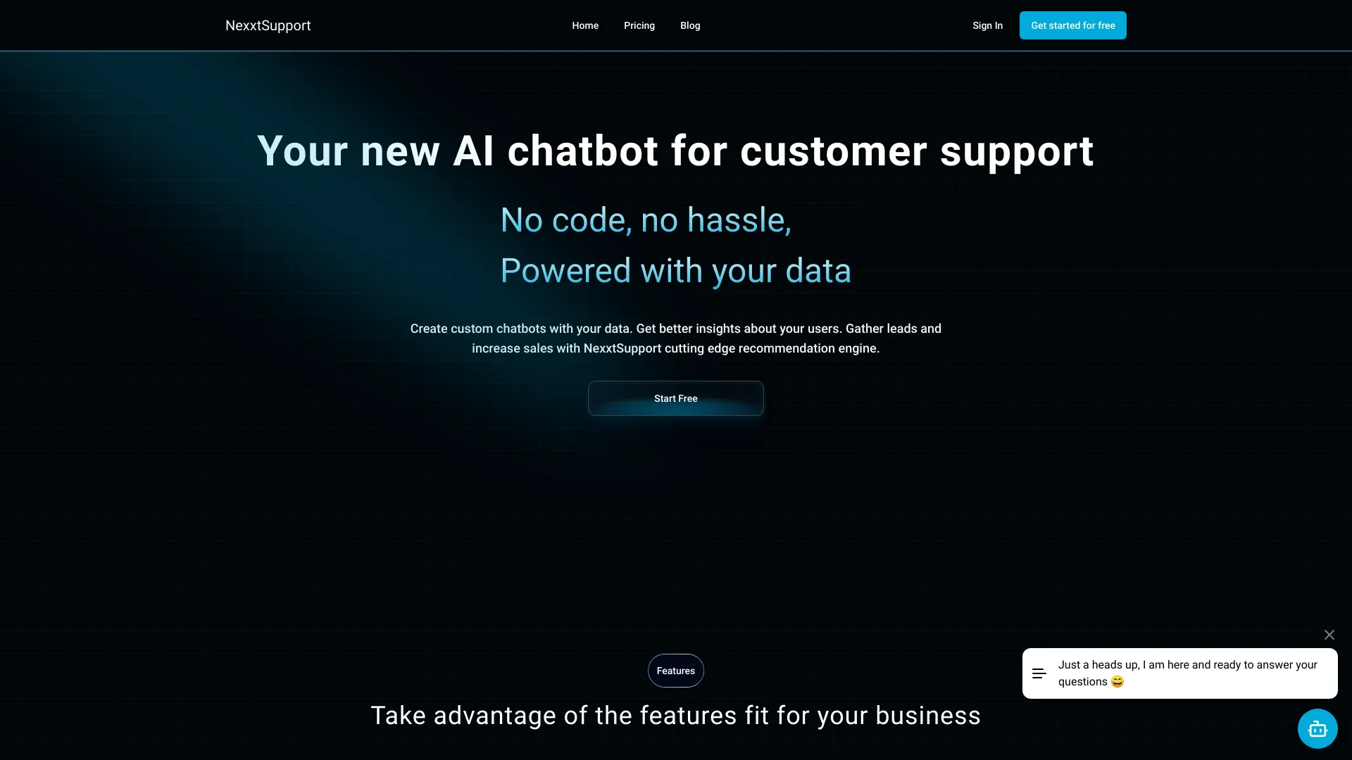NexxtSupport startup – AI Chatbot