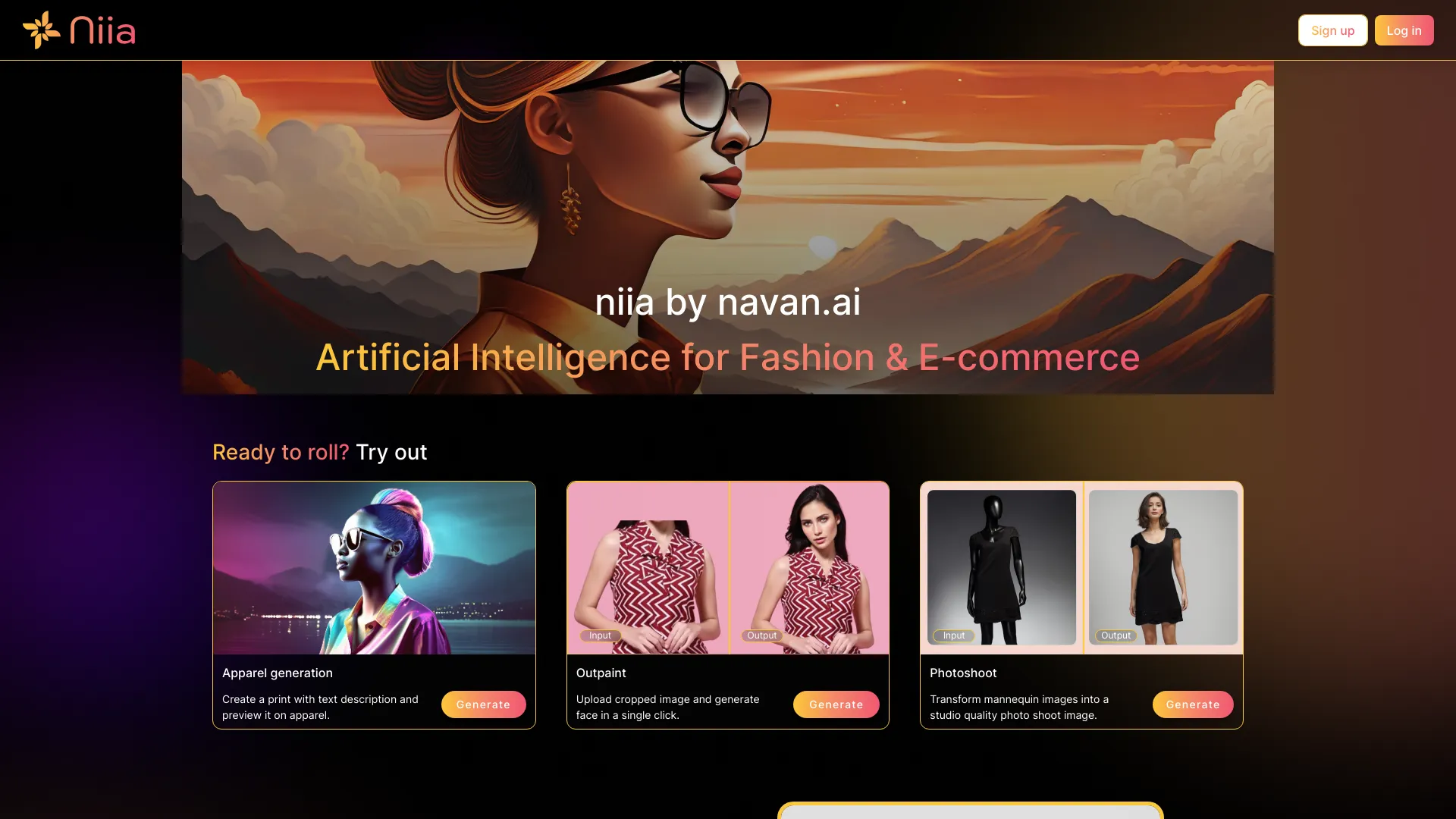 niia.ai startup – AI Clothing Generator