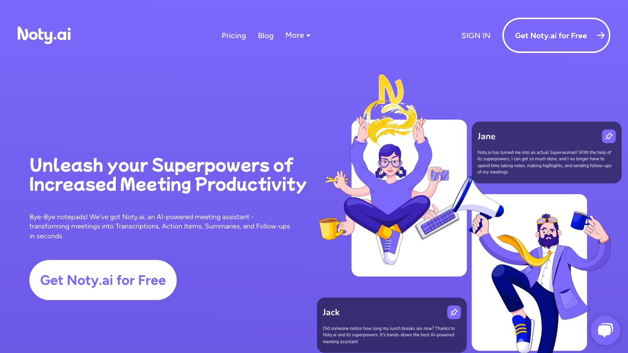 Noty.ai startup – AI Meeting Assistant