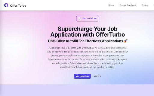 OfferTurbo - Autofill job application with AI startup – AI Assistant