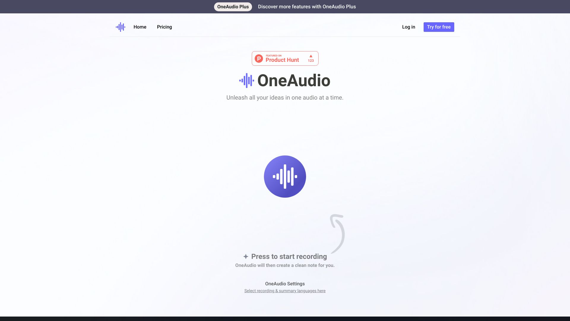 OneAudio AI startup – AI Audio Enhancer