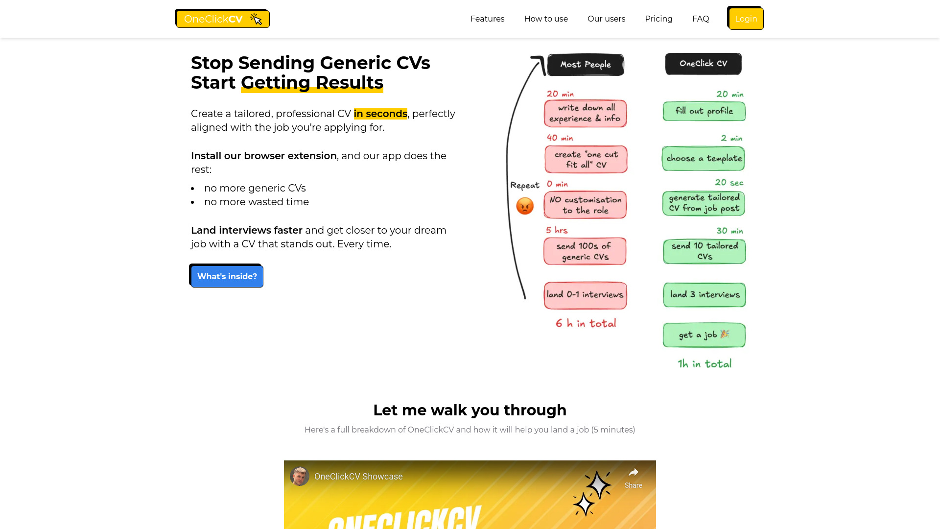 OneClickCV startup – Resume Builder