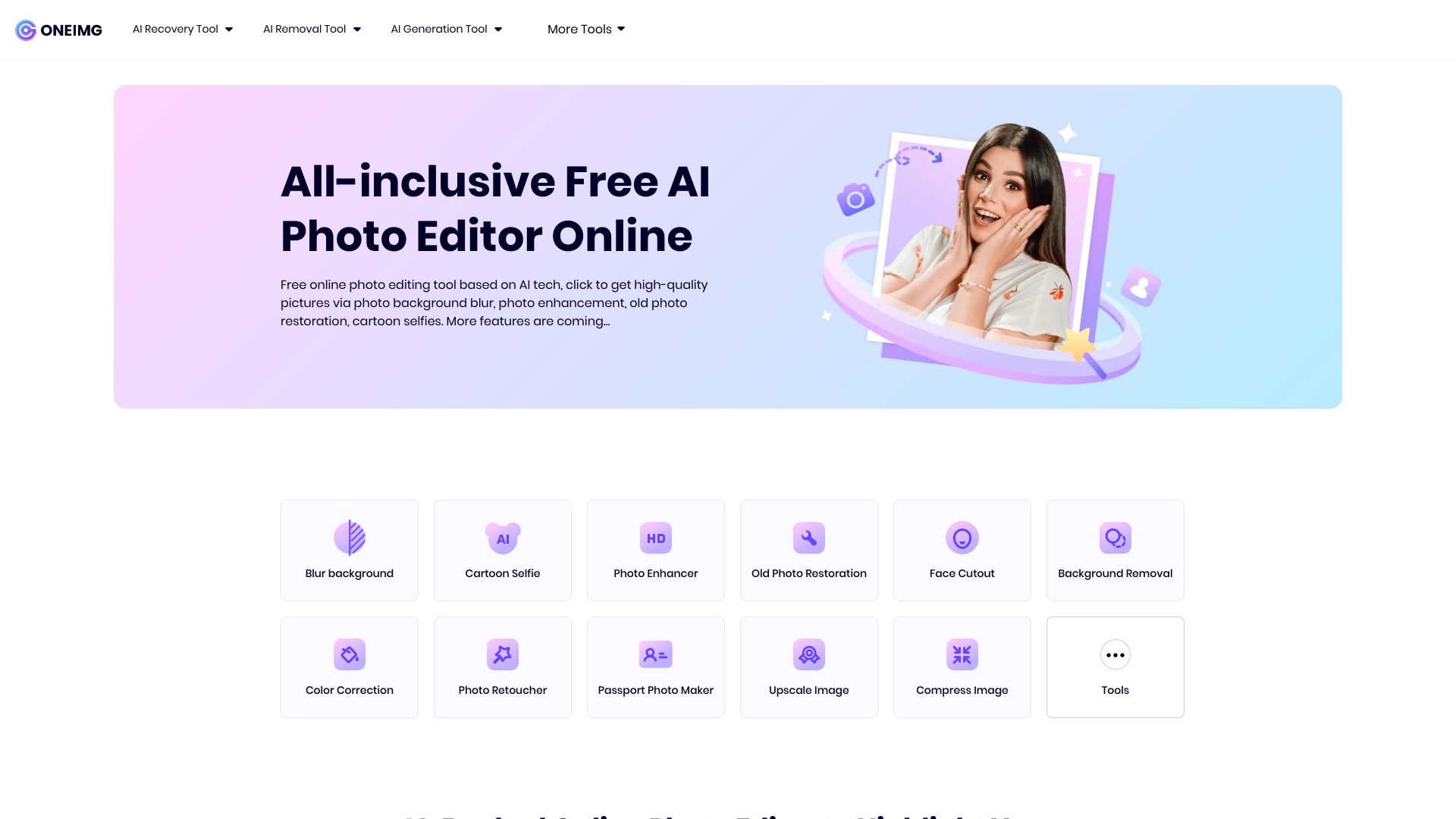 OneImg startup – AI Photo Editor