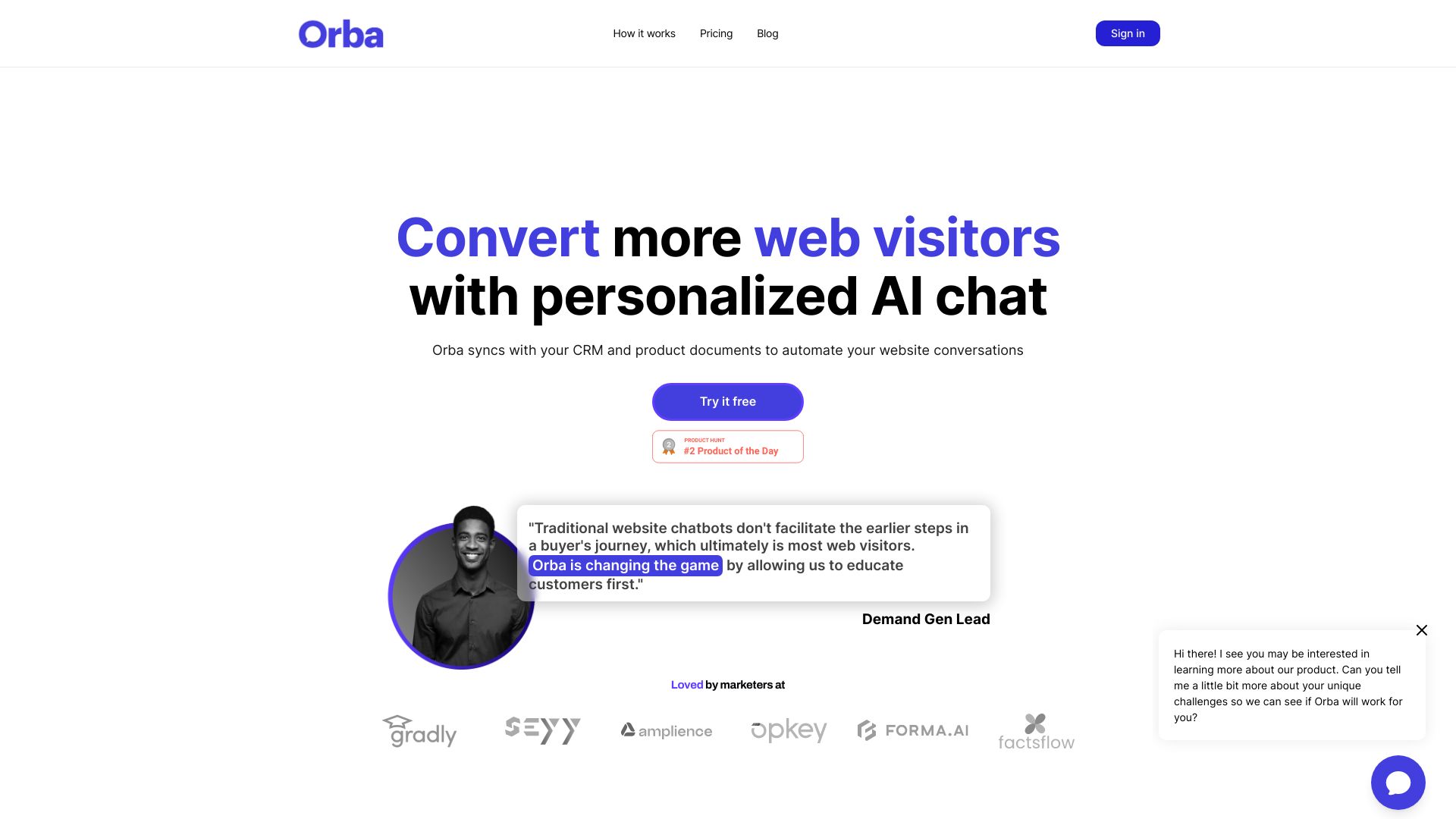 Orba startup – AI Chatbot
