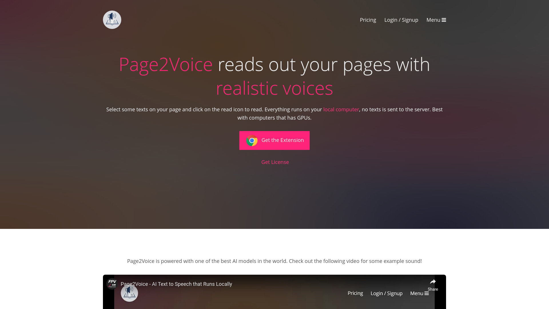Page2Voice startup – AI Text-to-Speech