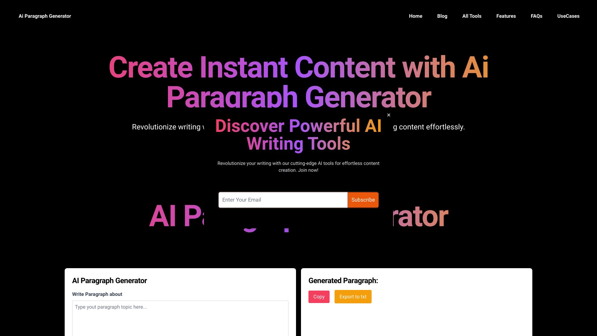 Paragraph Generator ai startup – AI Paragraph Generator