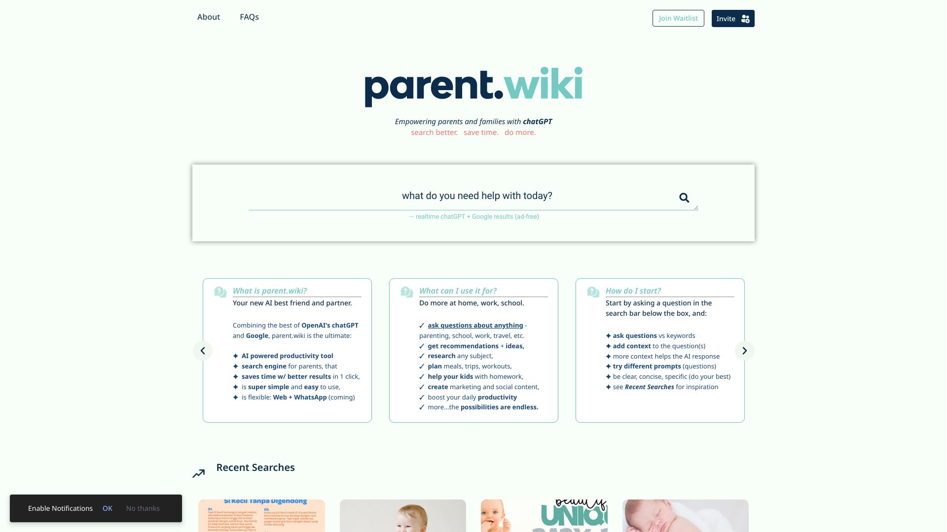 Parent.wiki startup – AI Productivity Tools