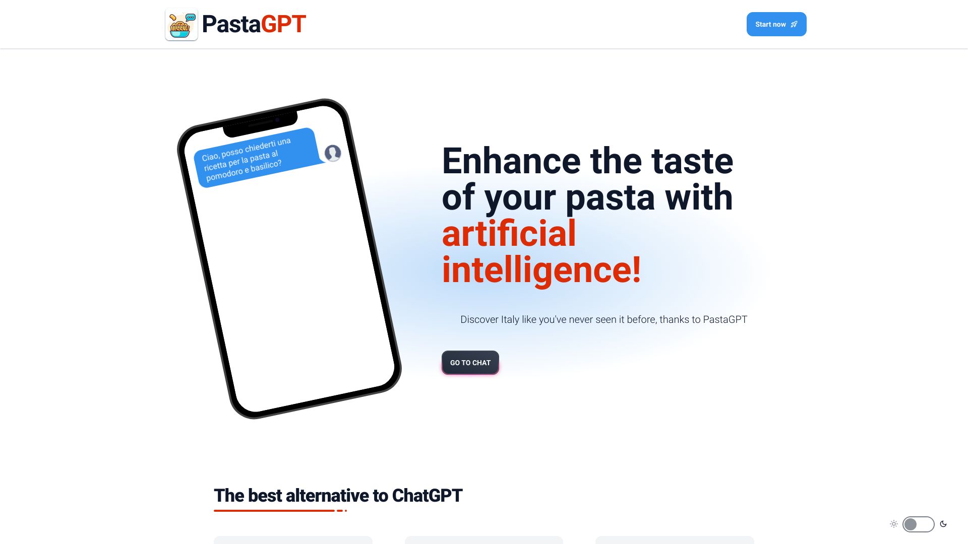 PastaGPT startup – AI Chatbot