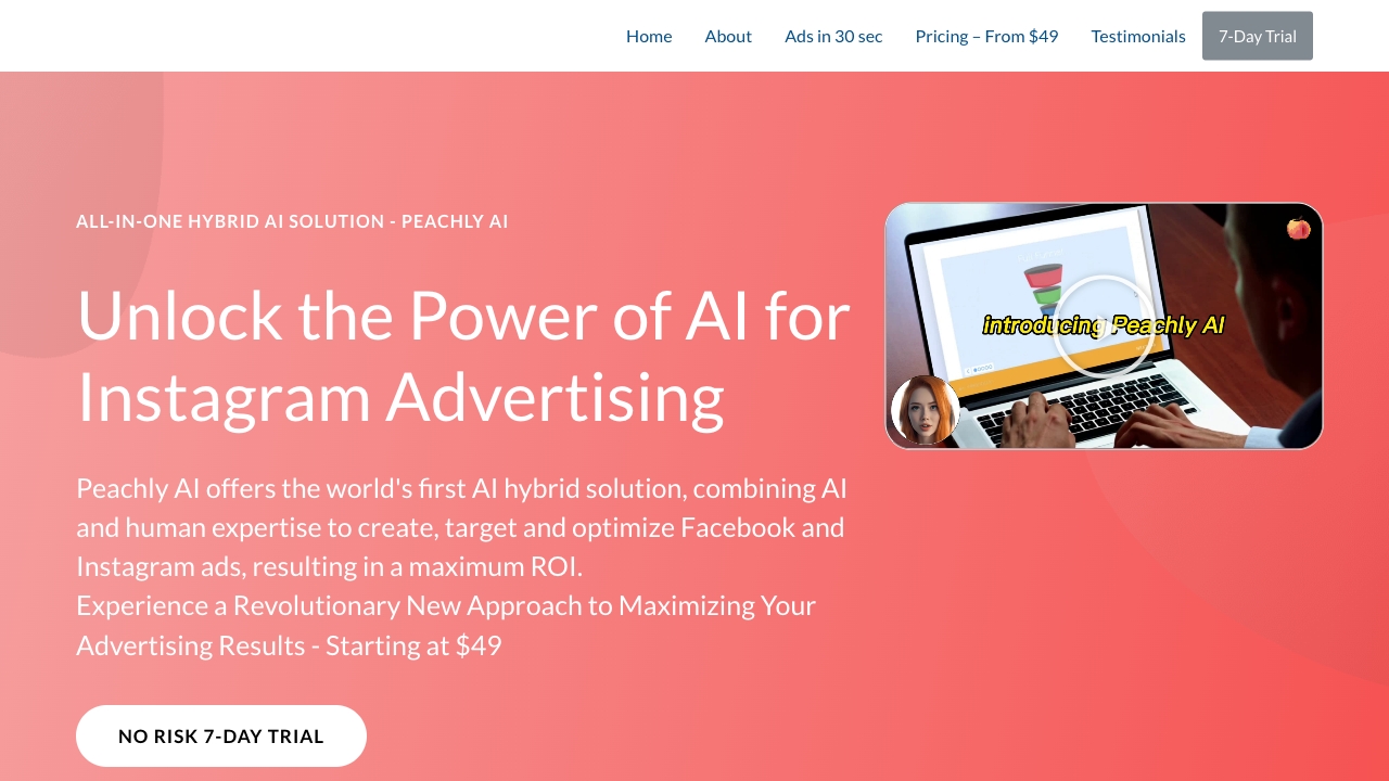 Peachly AI startup – AI Advertising