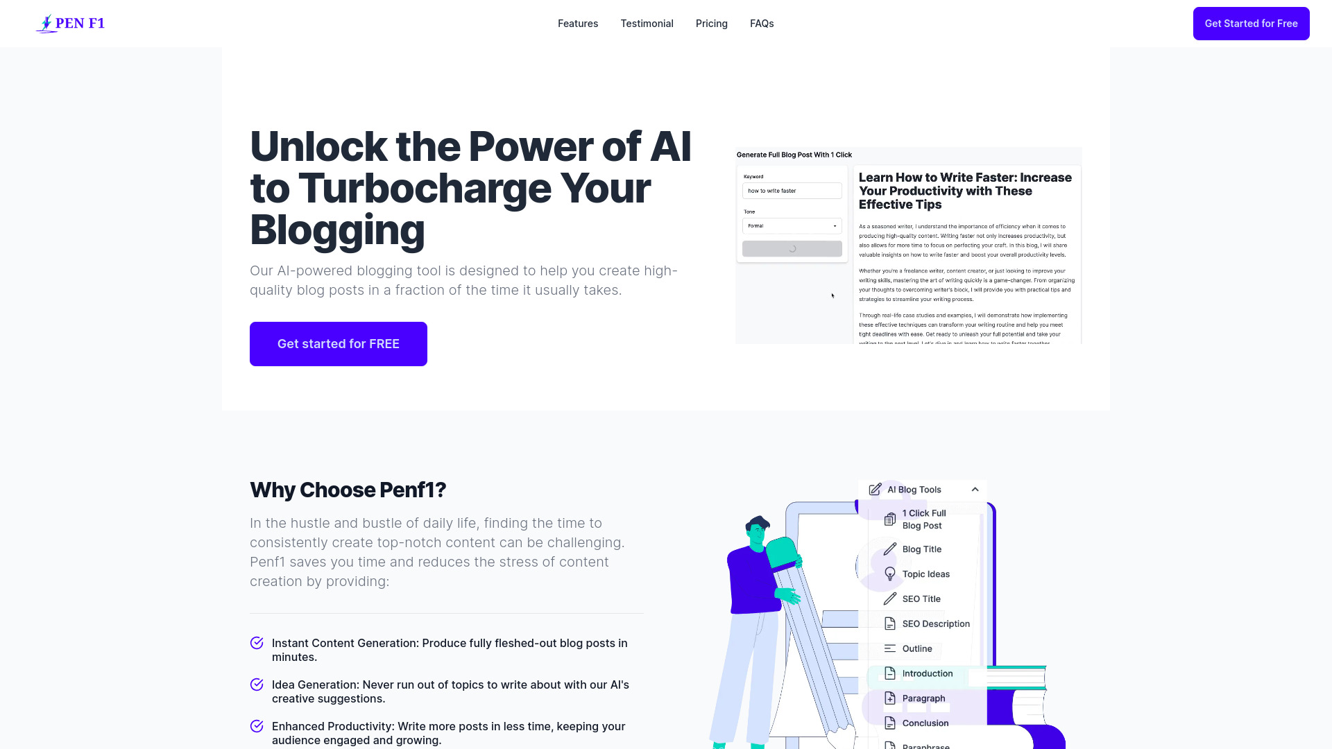 Penf1 startup – AI Blog Generator