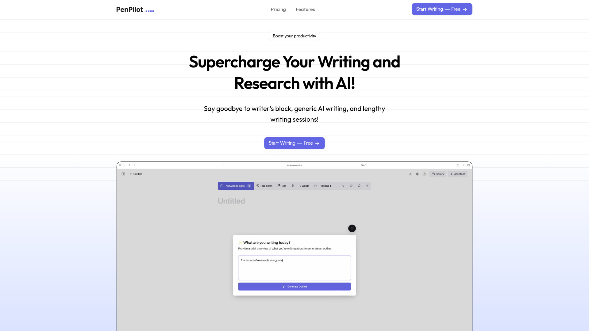 PenPilot AI startup – AI Writing Assistants