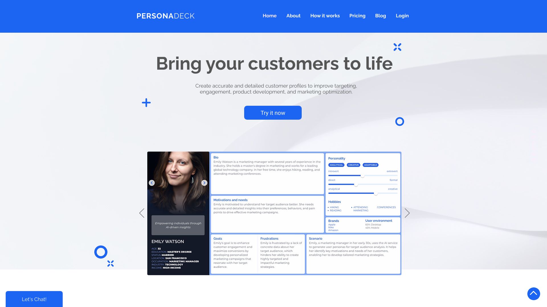 Personadeck.io startup – AI Product Description Generator