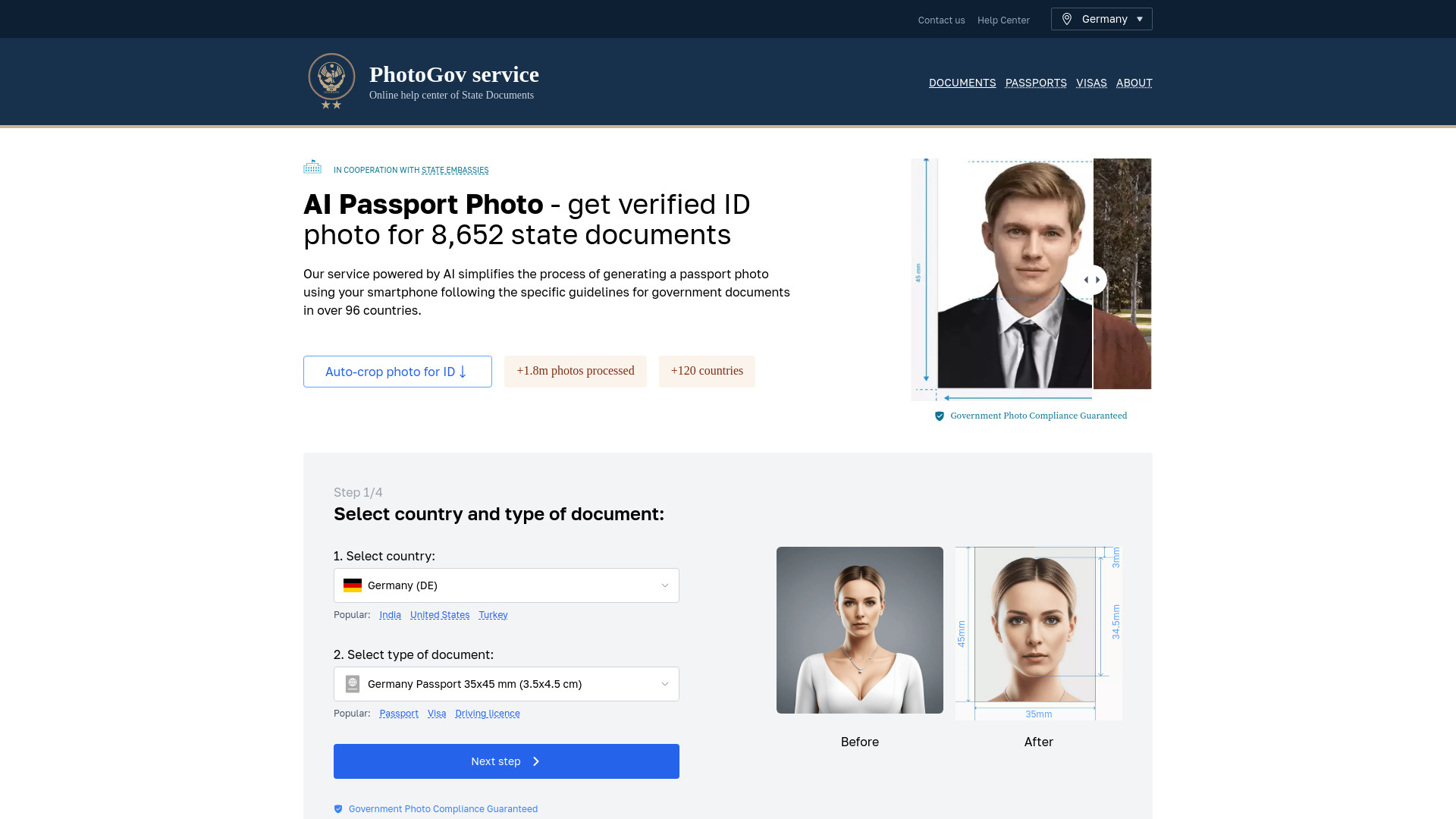 PhotoGov startup – AI Passport Photo