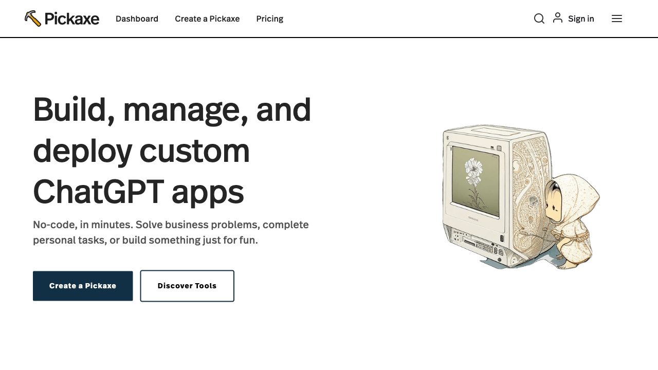 Pickaxe startup – AI App Builder