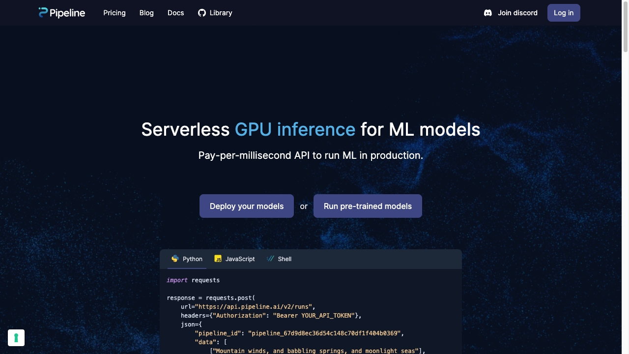 Pipeline AI startup – AI Developer Tools