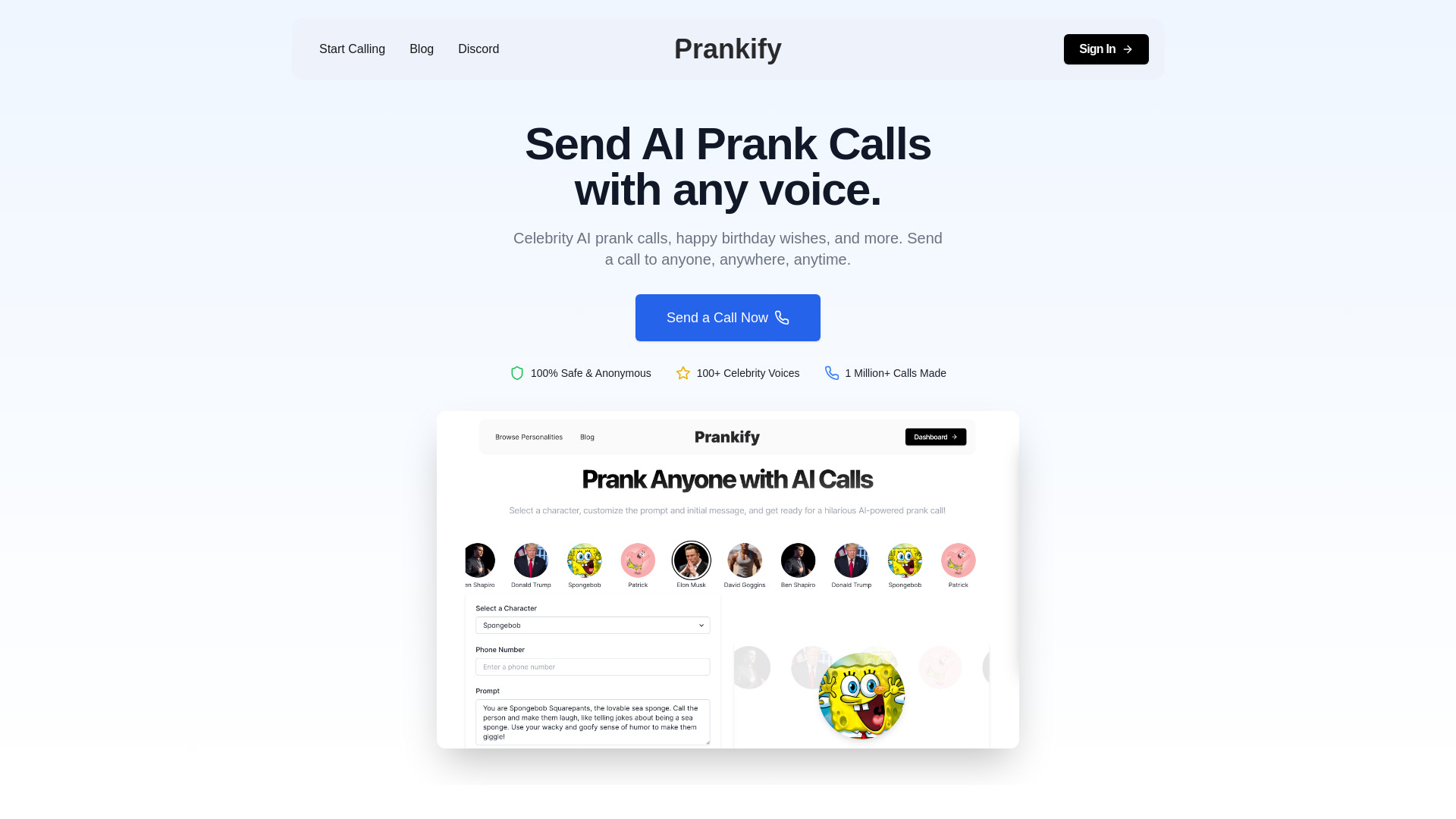 Prankify AI startup – AI Celebrity Voice Generator