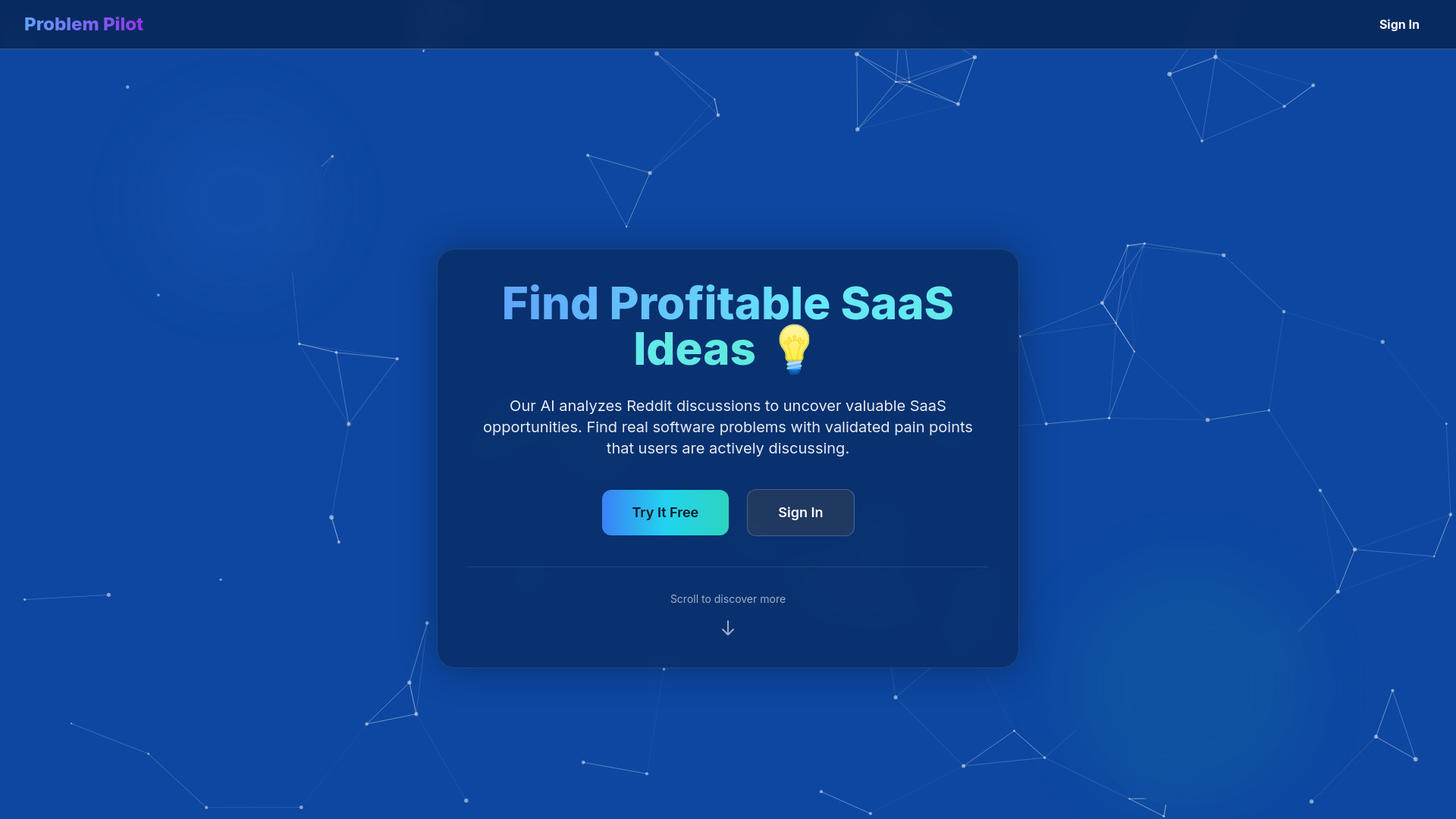 Problem Pilot startup – AI Research Tool