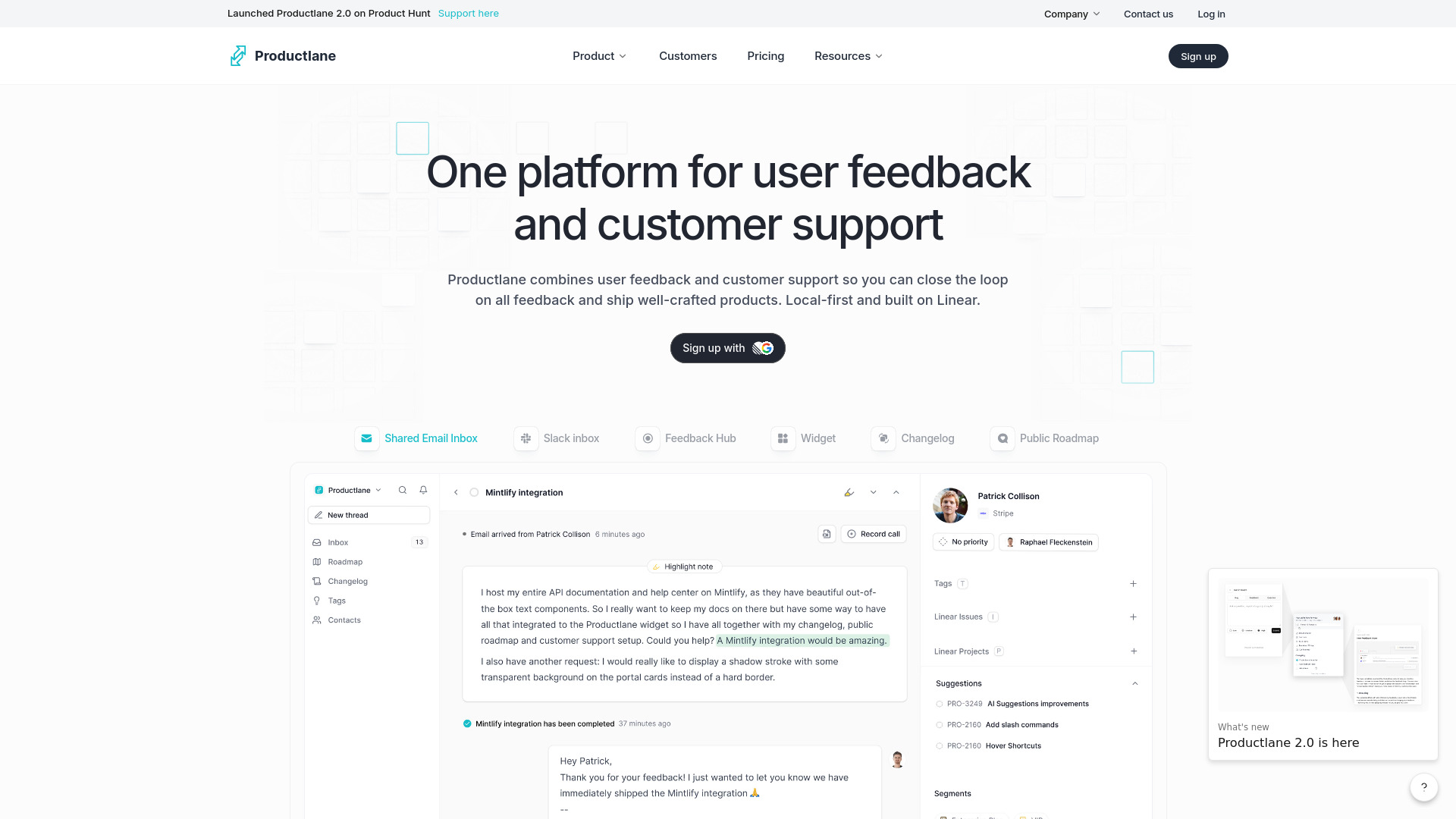 Productlane startup – AI Customer Service