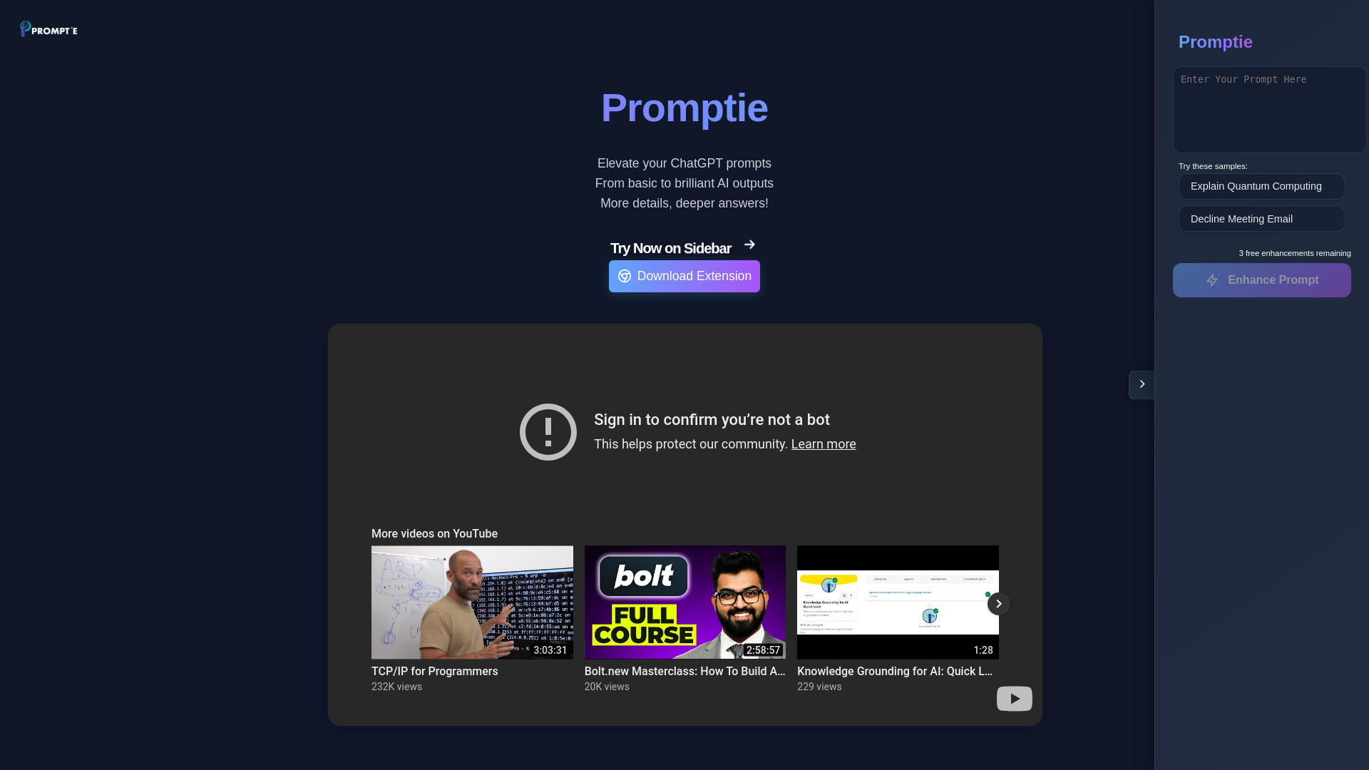 Promptie startup – AI Prompt Generator
