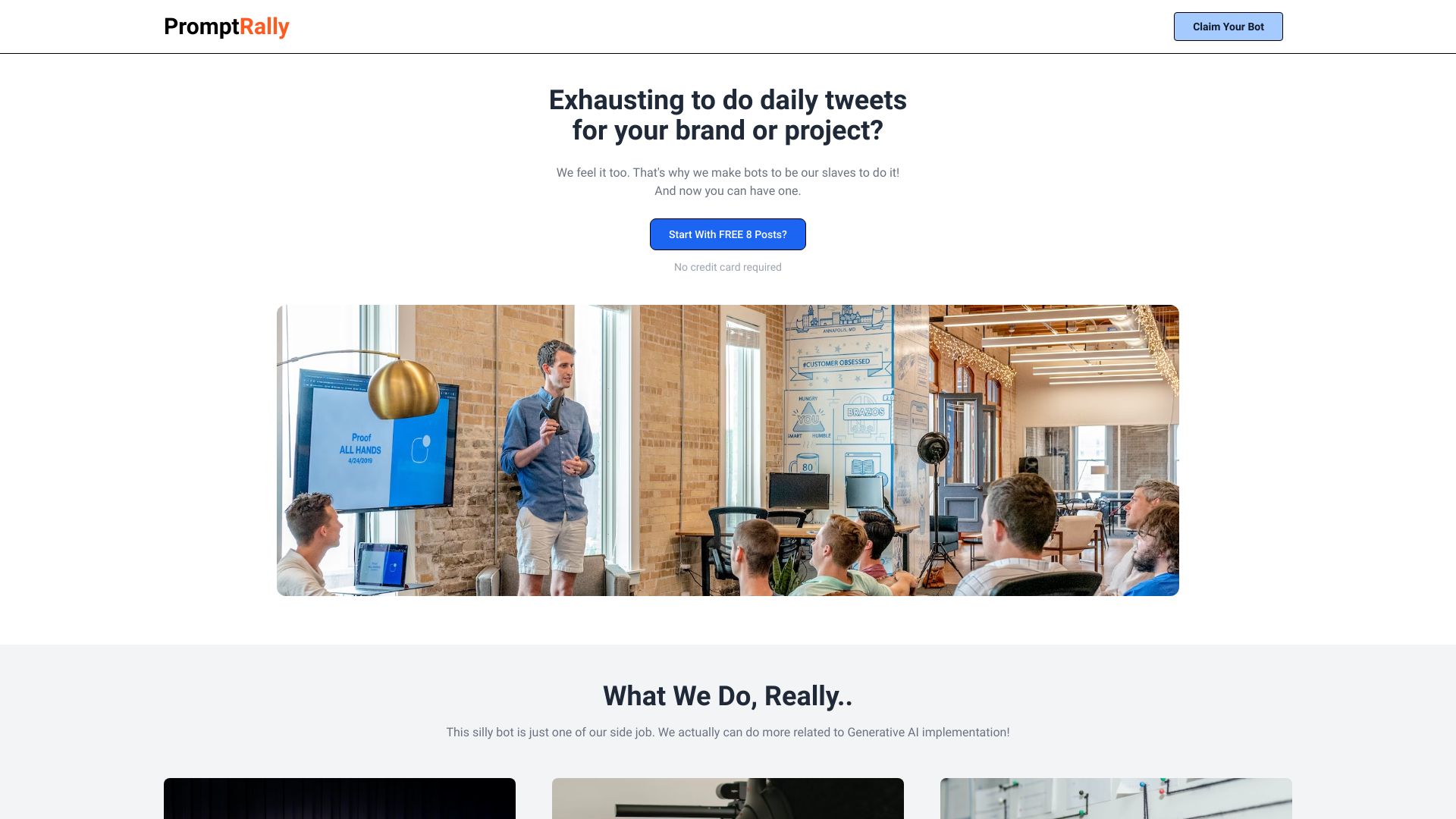 PromptRally startup – AI Tweet Generator