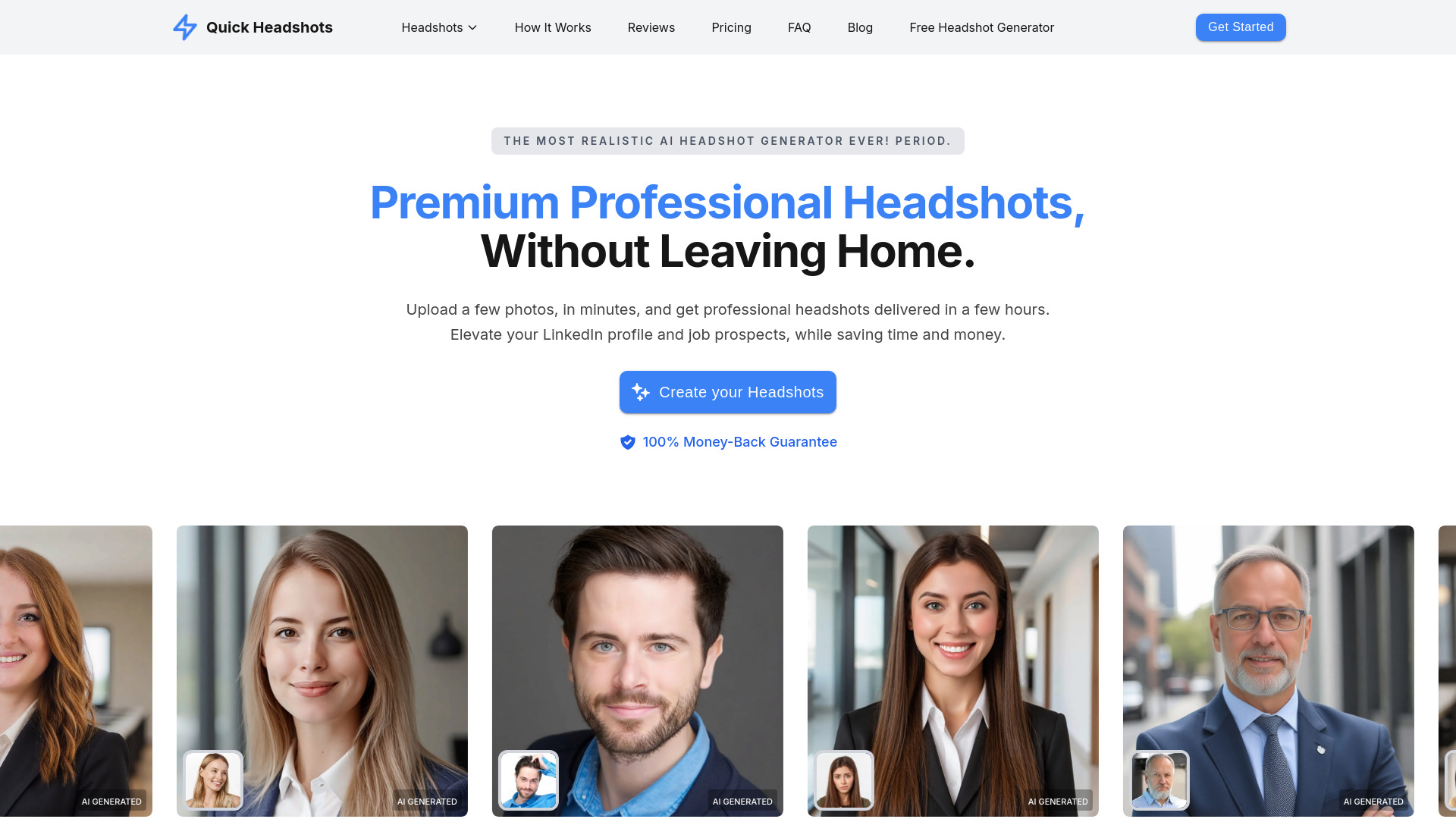 QuickHeadshots startup – AI Headshot Generator