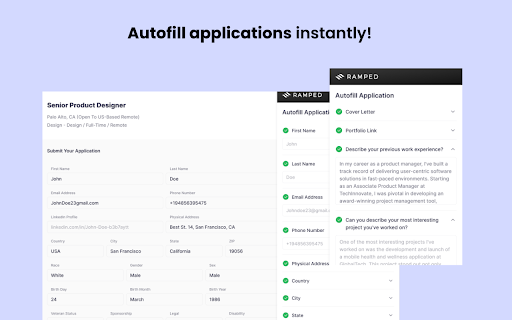 Ramped AI - Autofill Job Applications startup – AI Assistant