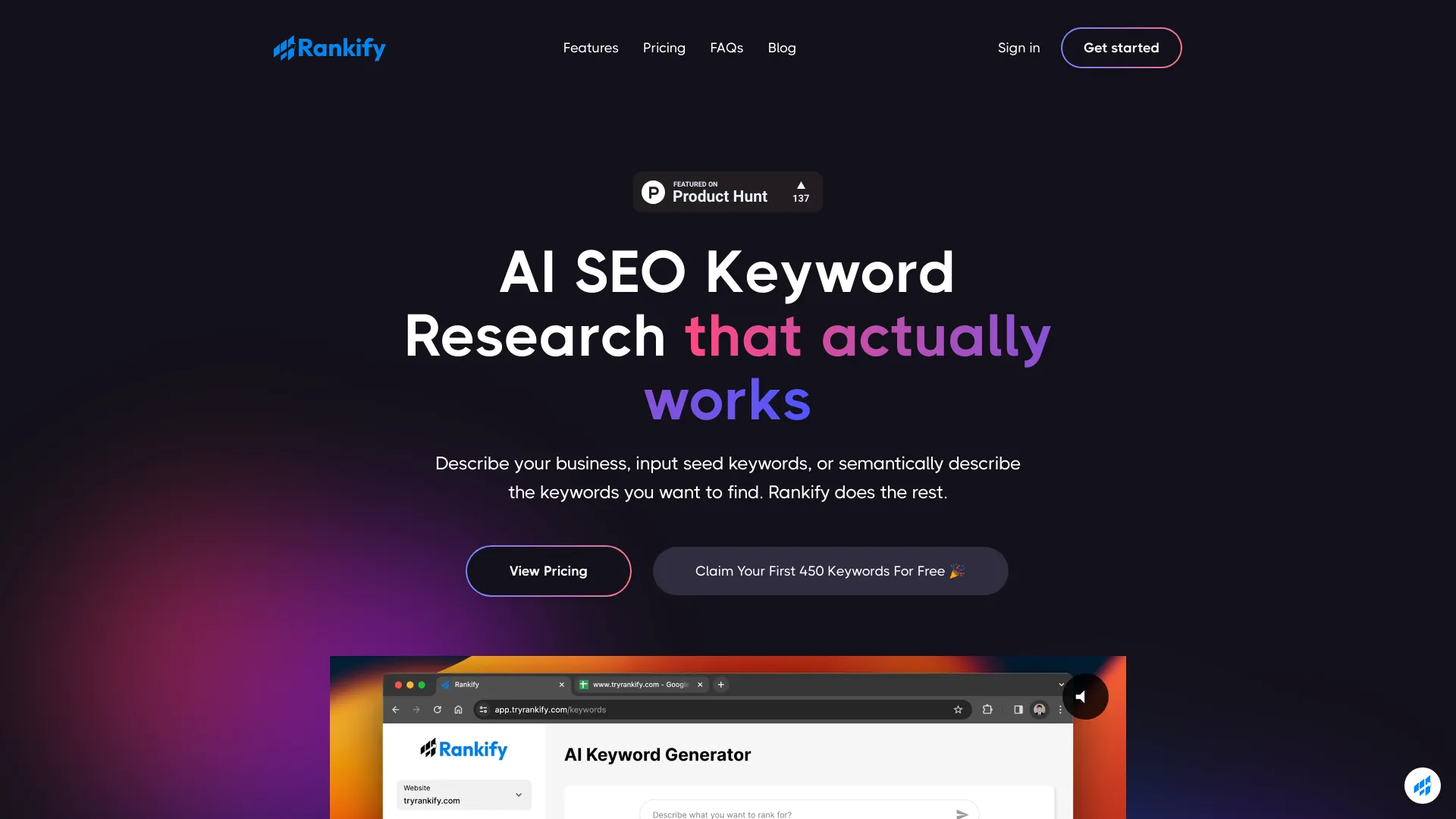 Rankify startup – AI SEO Tools