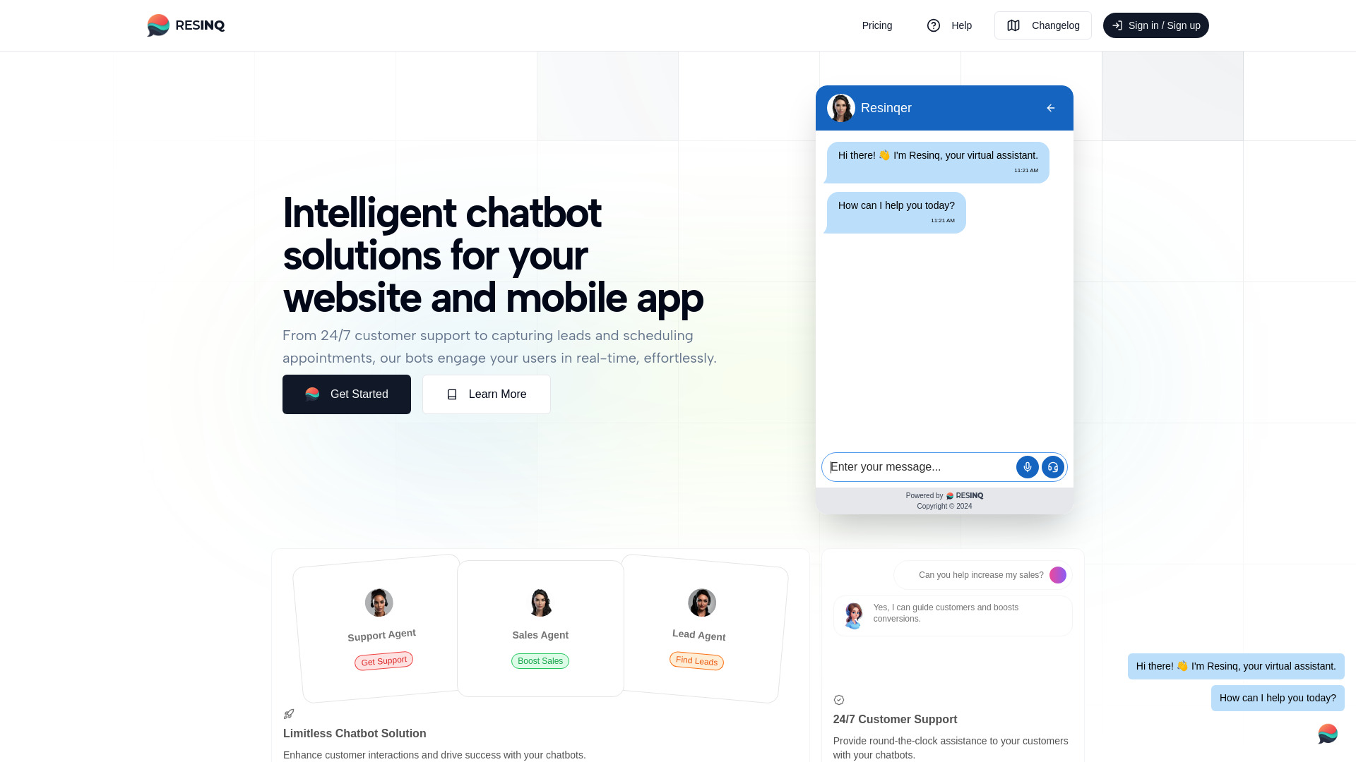 Resinq startup – AI Chatbot