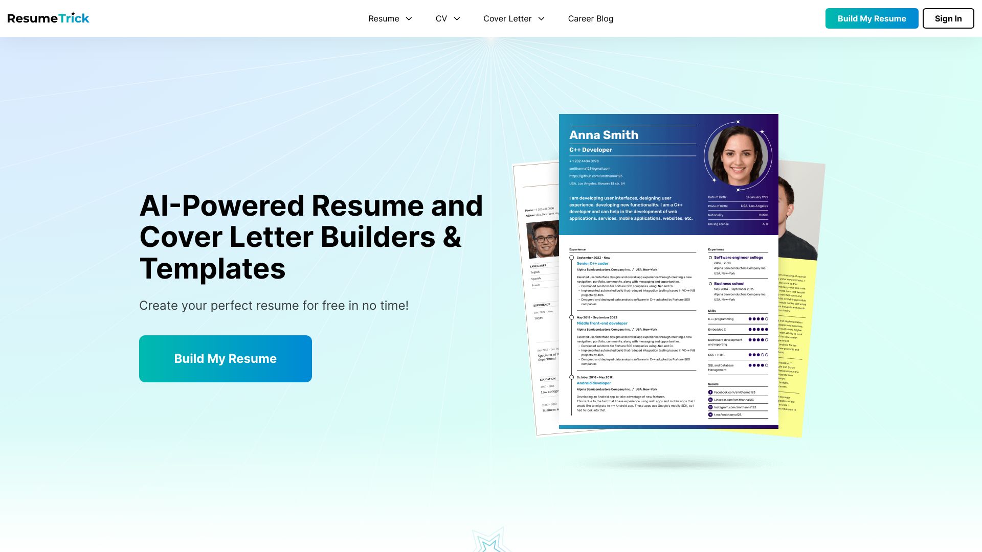 Resume Trick startup – Cover Letter Generator