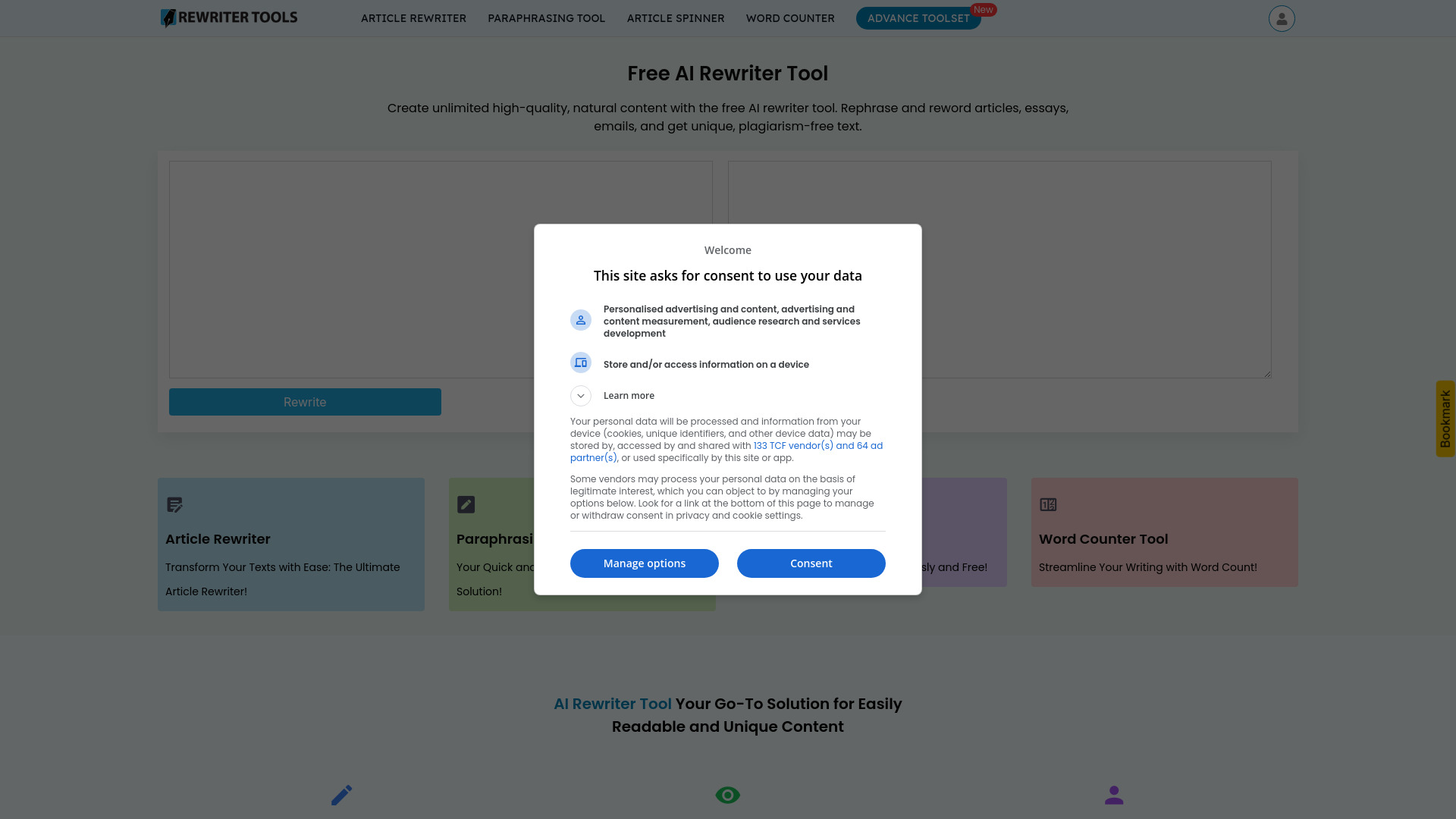 Rewriter Tools startup – AI Rewriter