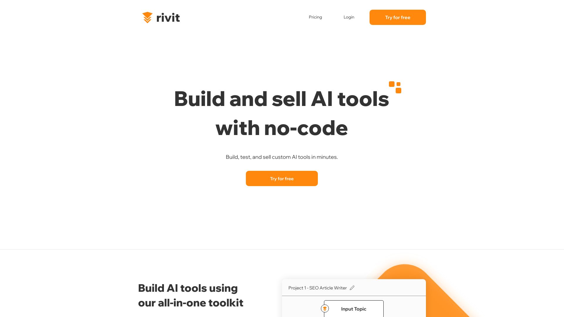 Rivit startup – AI App Builder