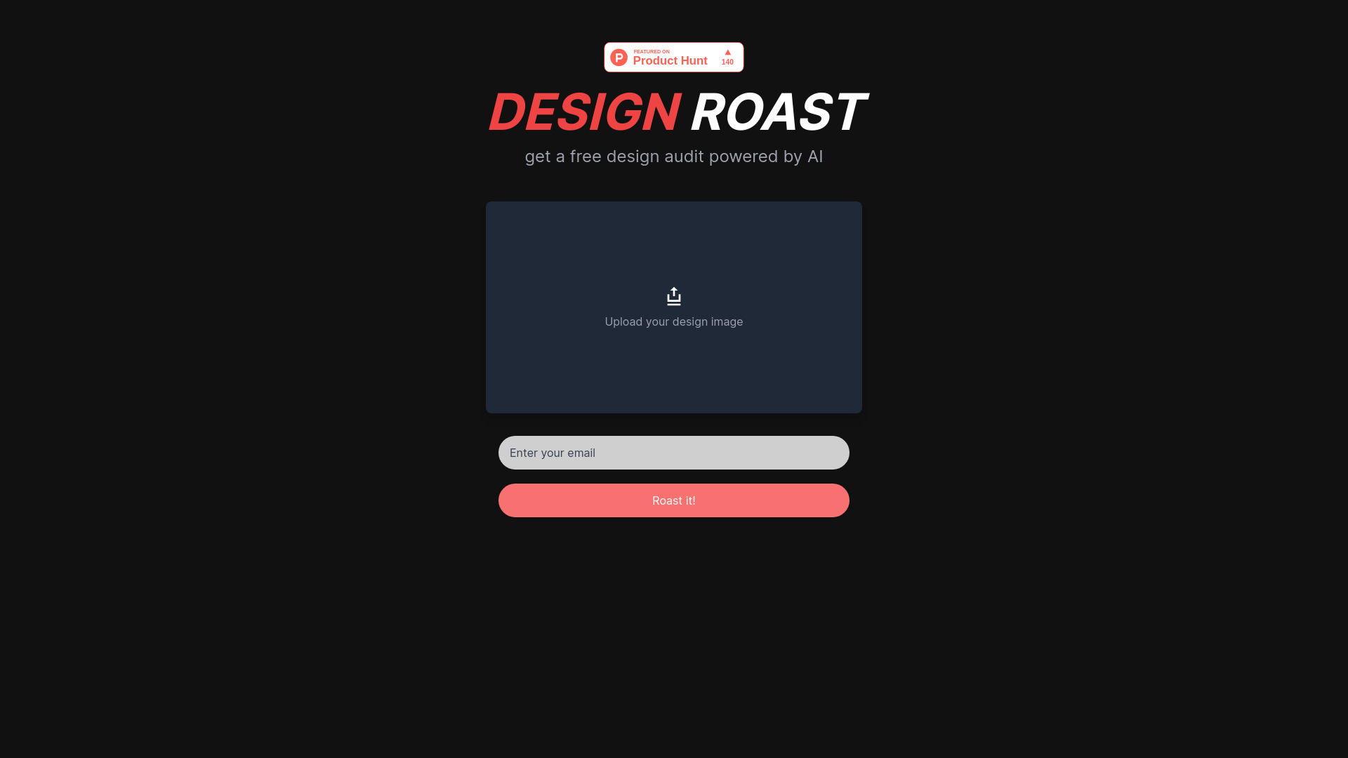 Roast My Design startup – AI Review Generator