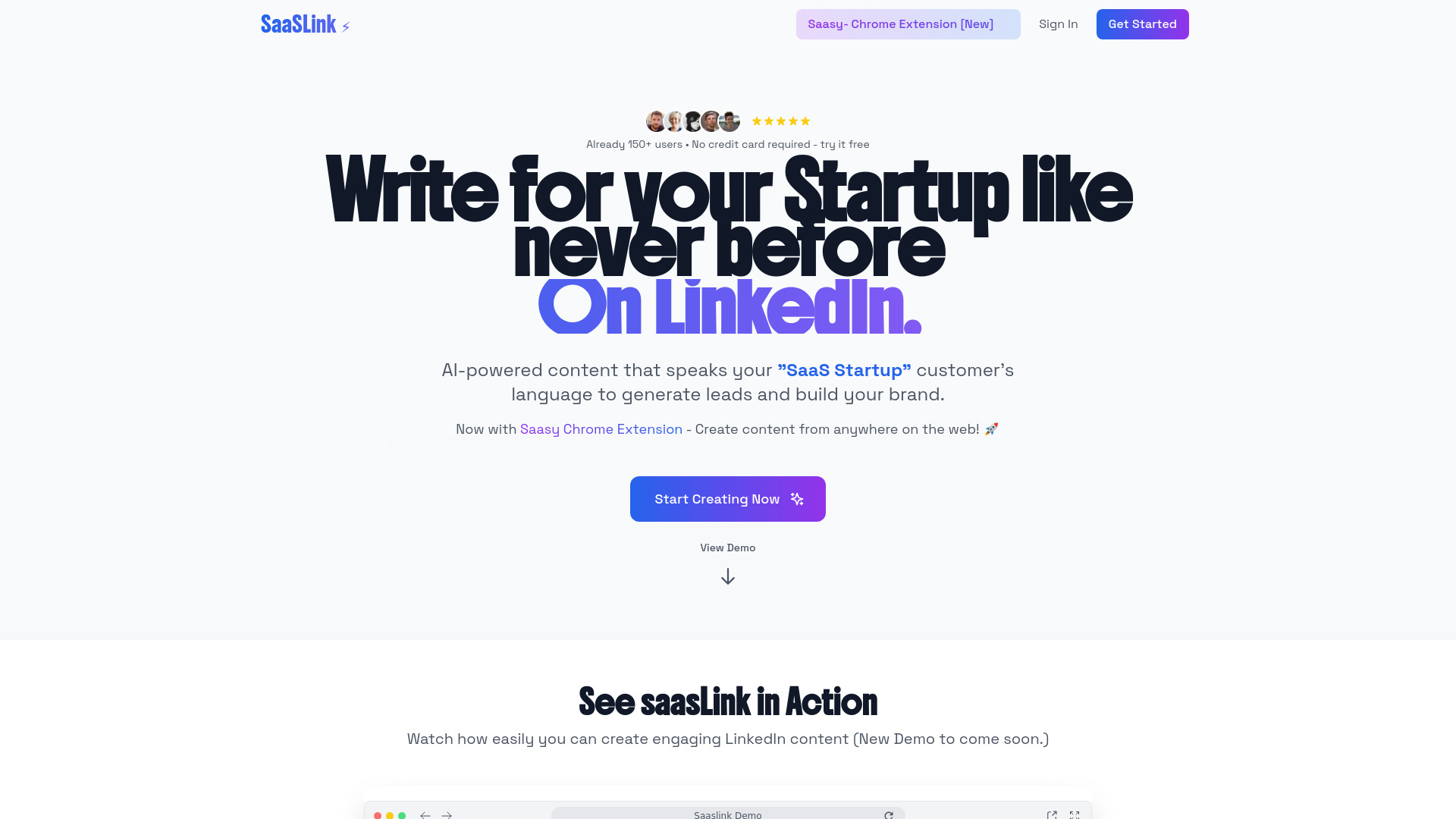 SaasLink startup – AI Social Media Post Generator