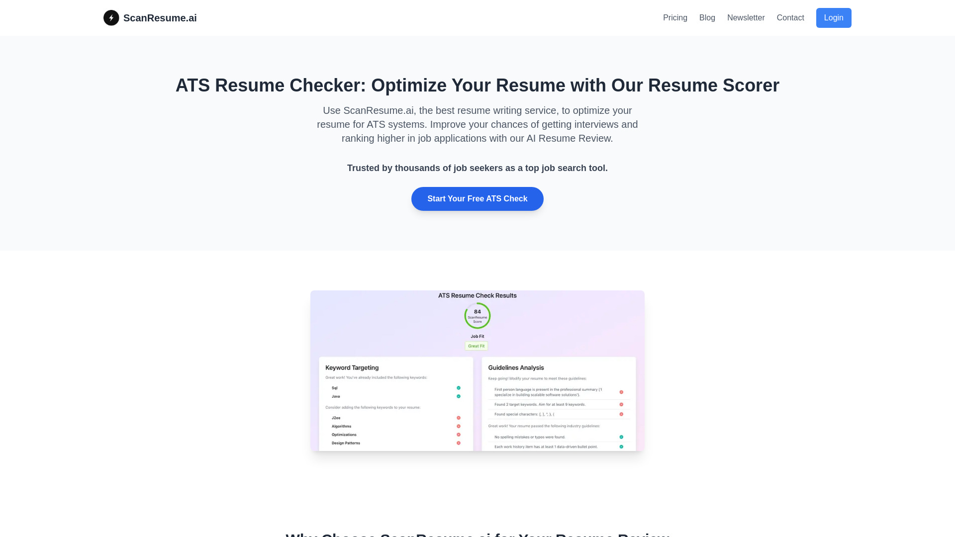 ScanResume.ai startup – AI Resume Checker