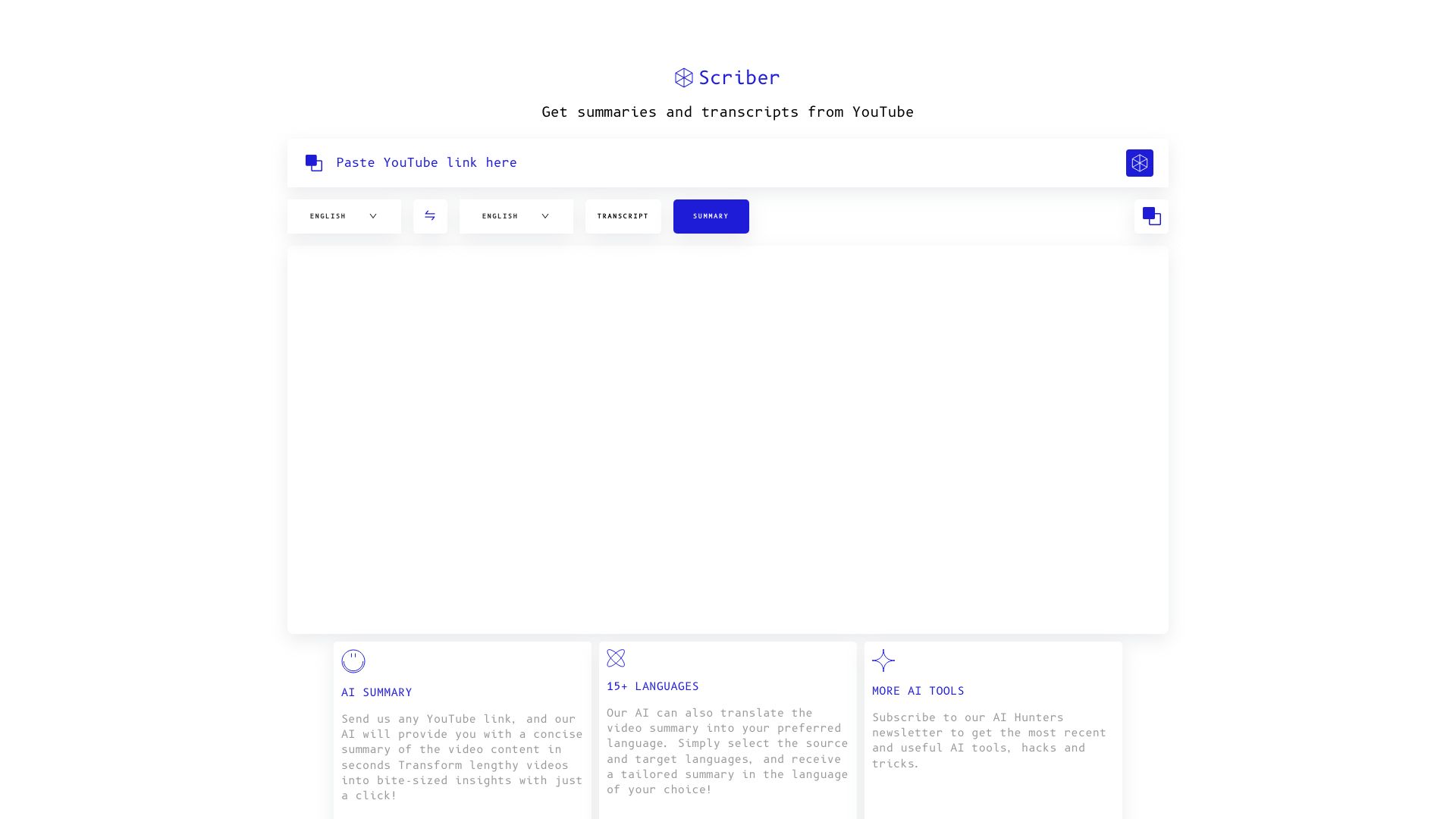 Scriber startup – AI Youtube Summary