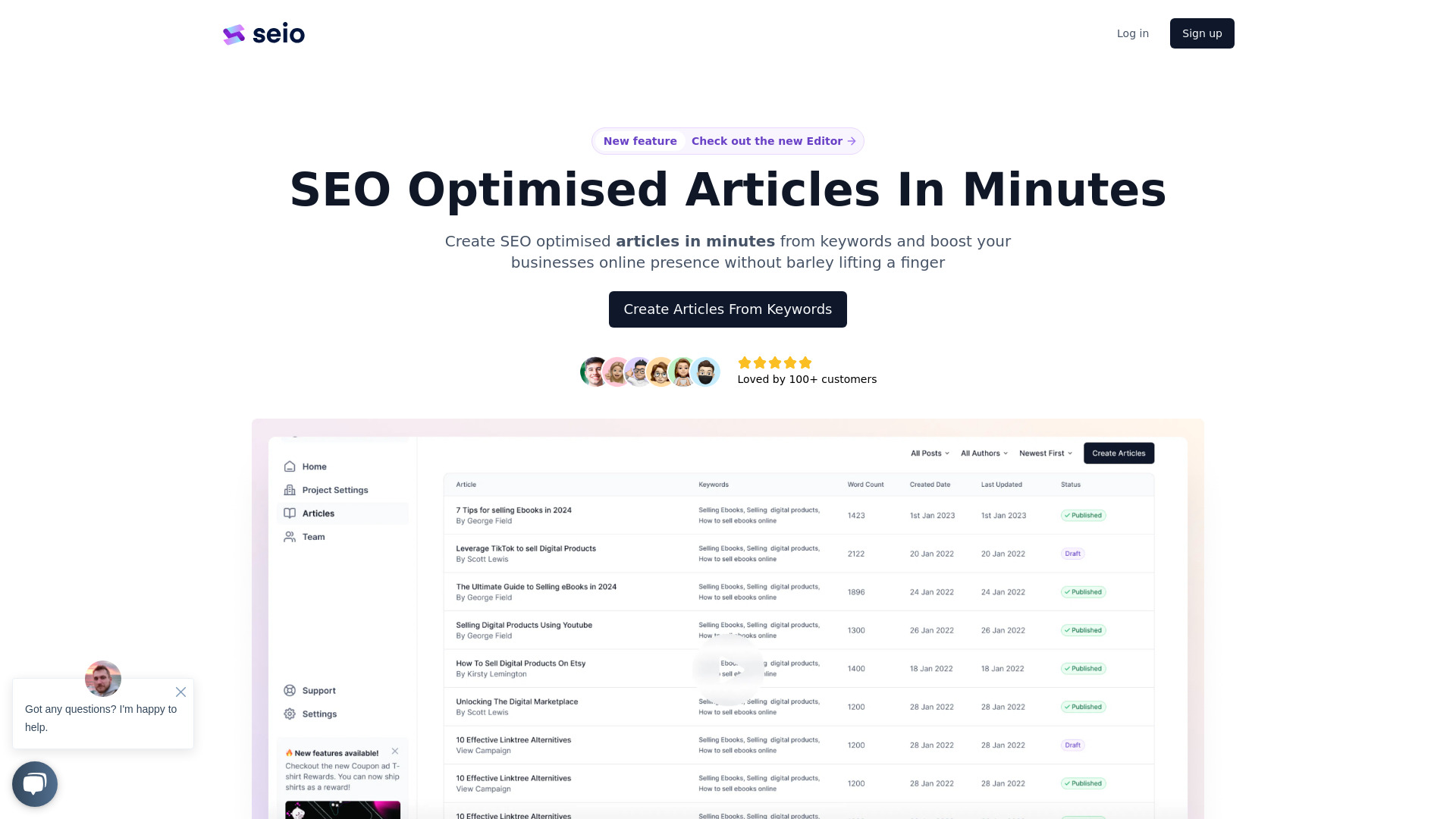 Seio startup – SEO Writing AI