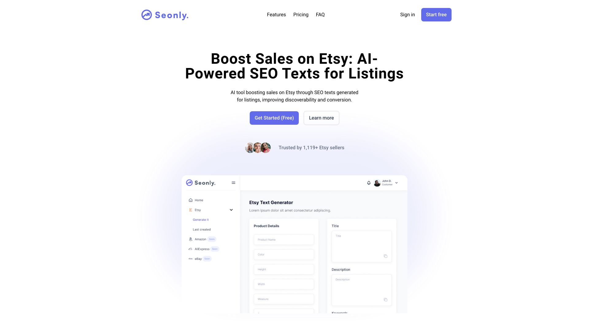 Seonly startup – AI Product Description Generator